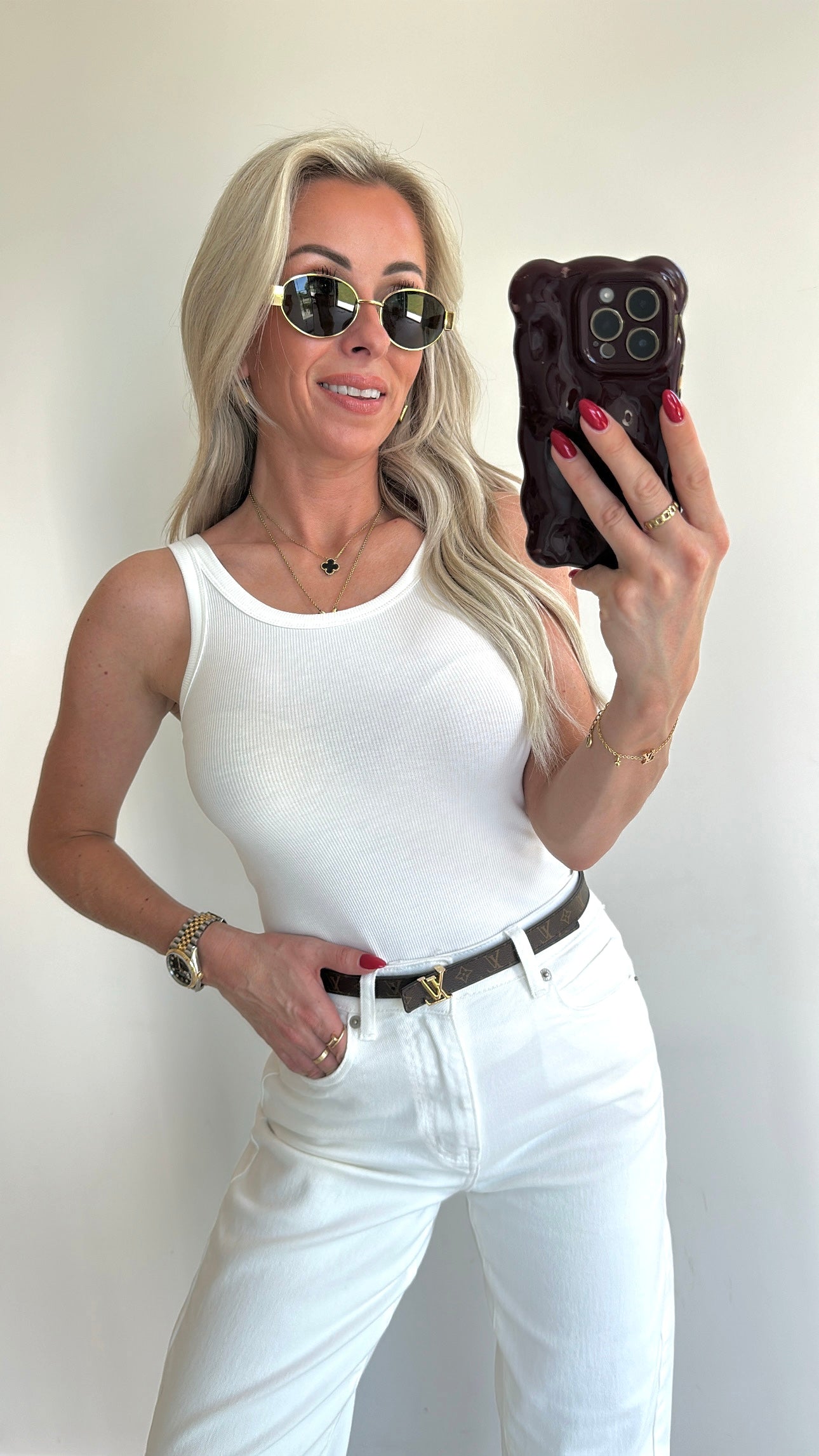 TORI Top - ecru/white