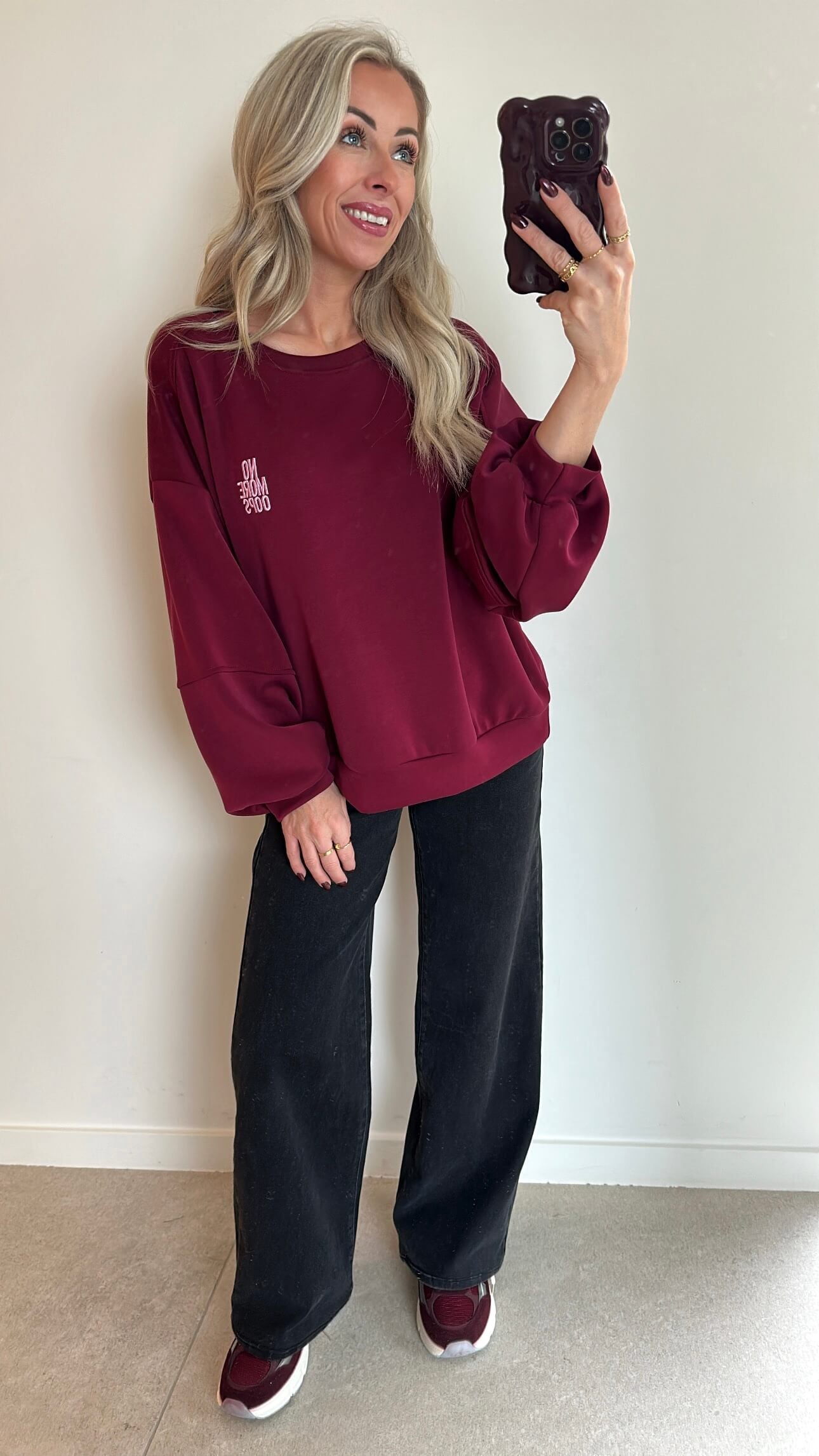NO MORE OOPS Sweater - bordeaux