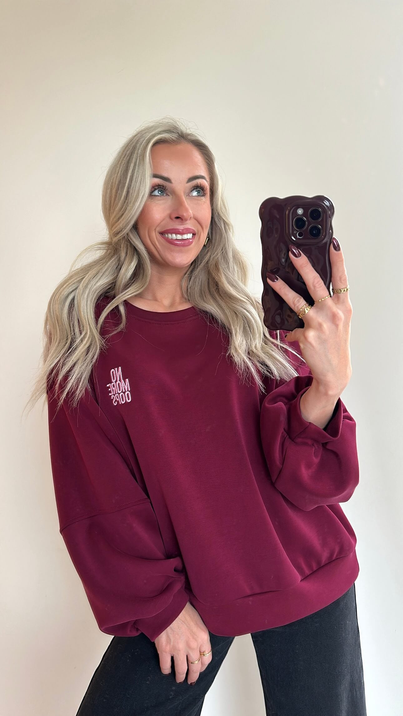 NO MORE OOPS Sweater - bordeaux