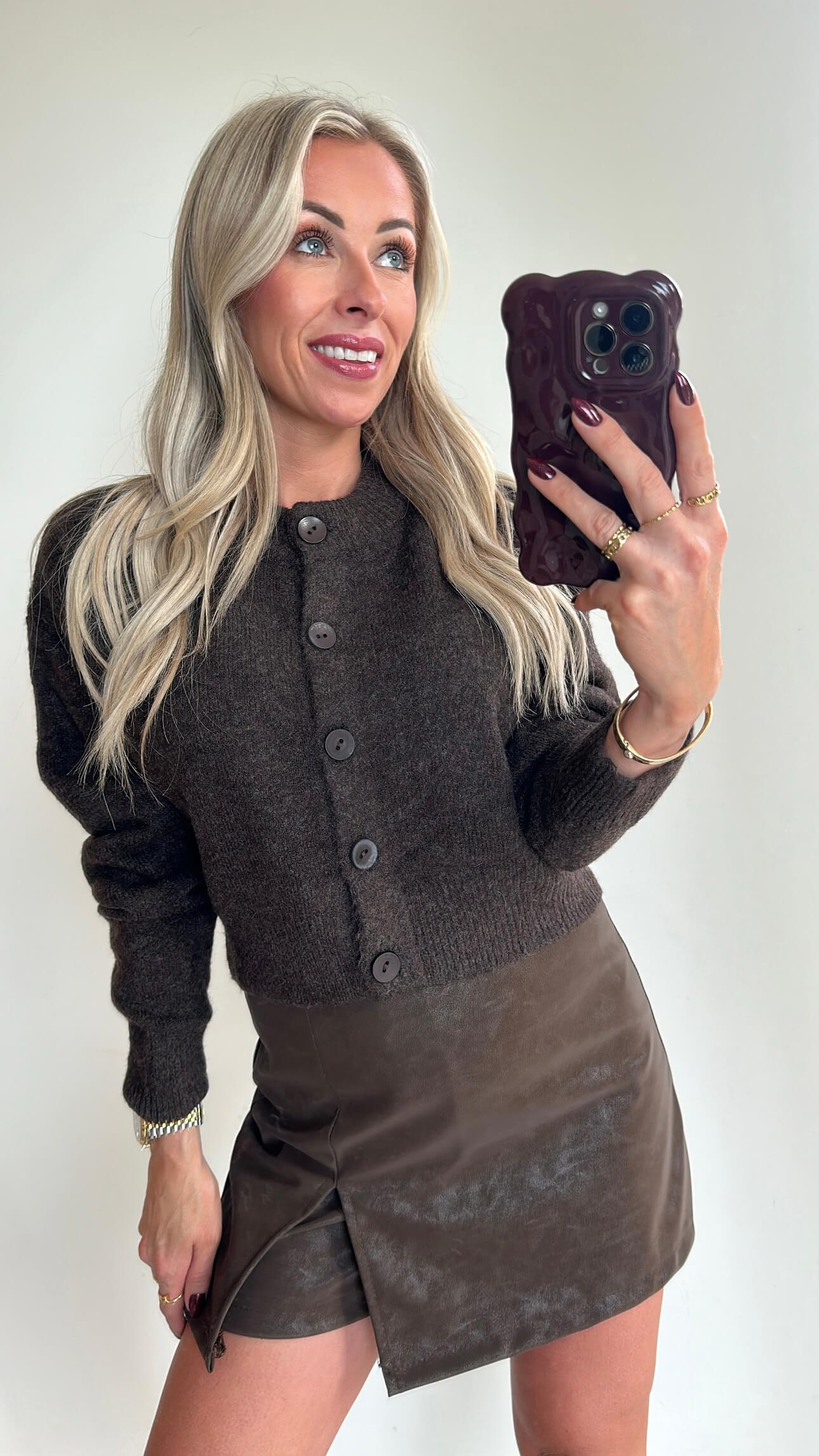 CALLIE Cardigan - choco brown