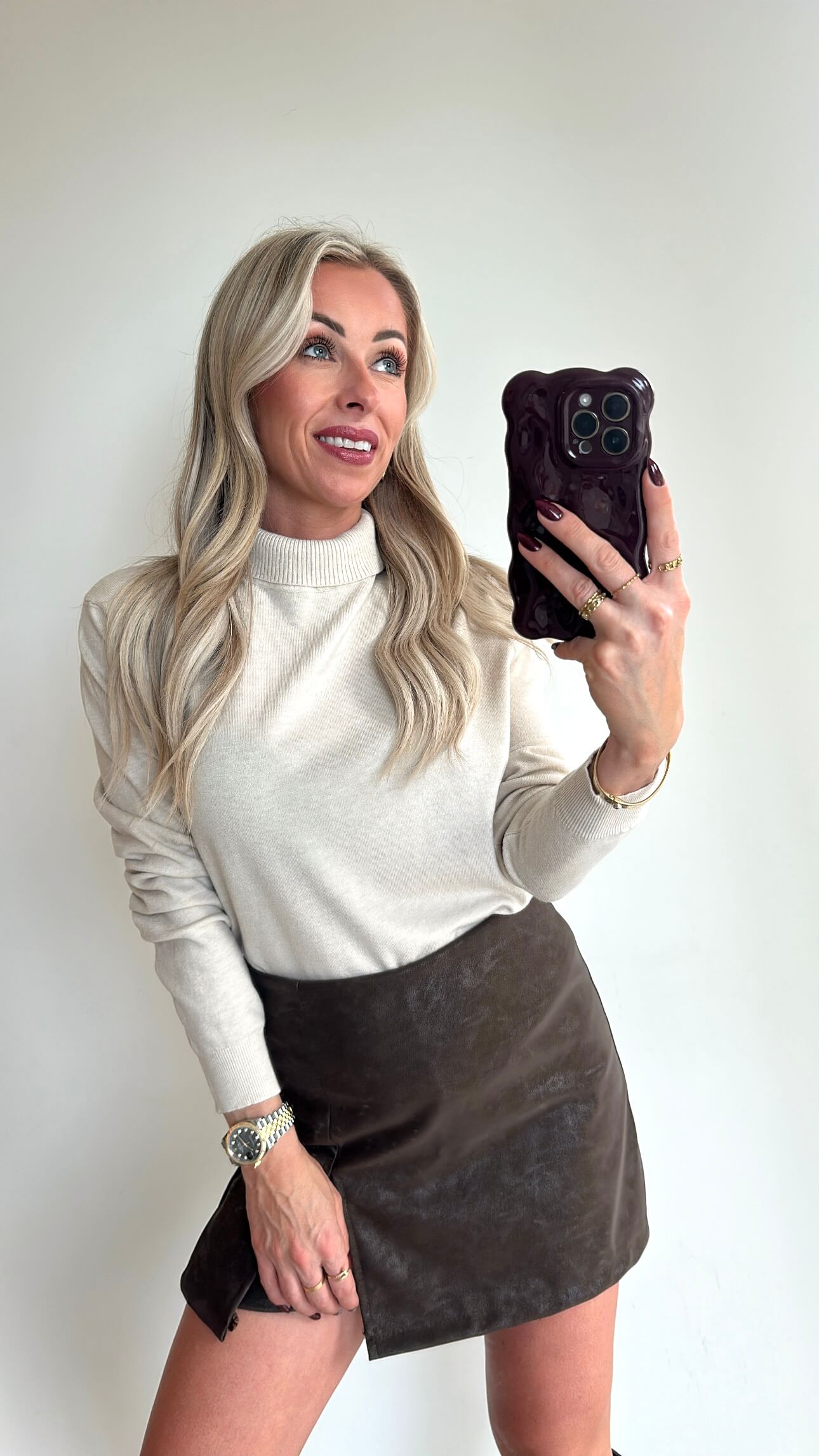 TIA Turtleneck Top - ecru