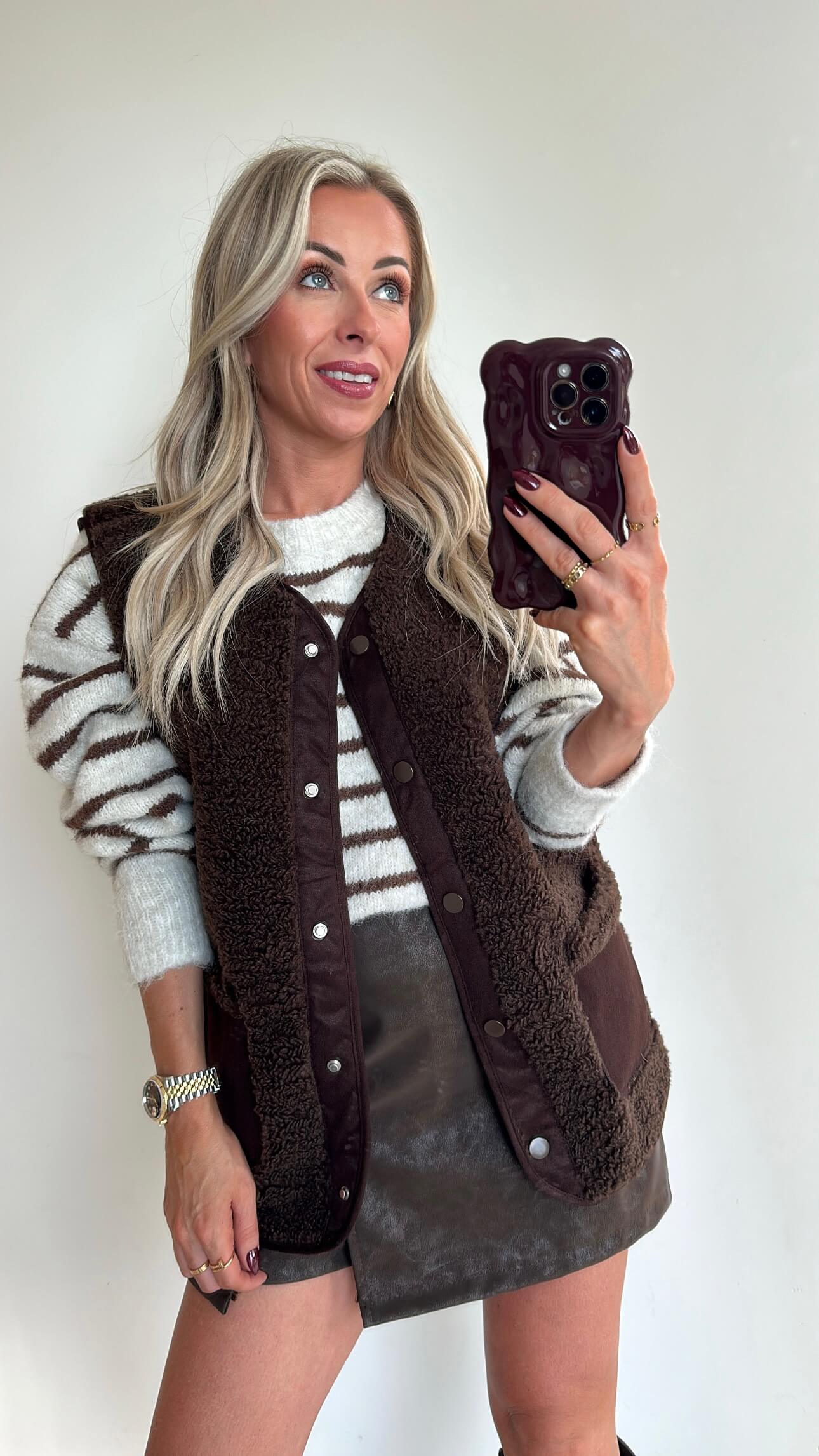 MACIE Pull - beige/coffee