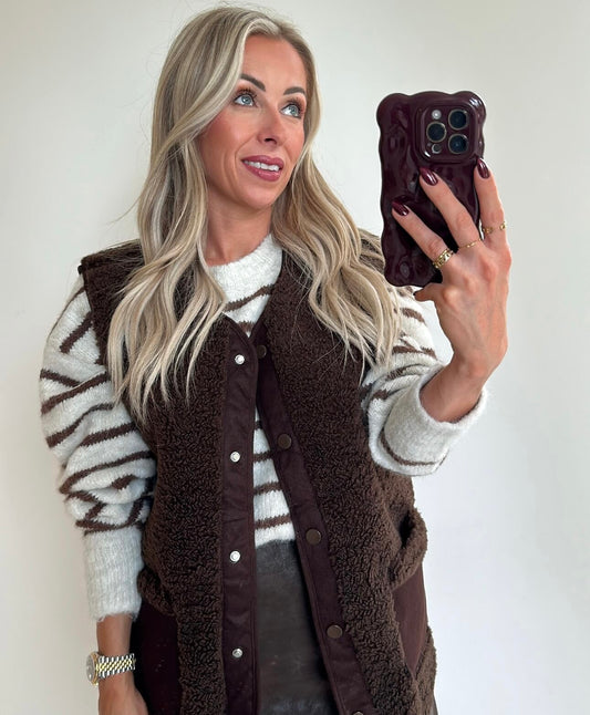 TEDDIE Gilet - choco brown