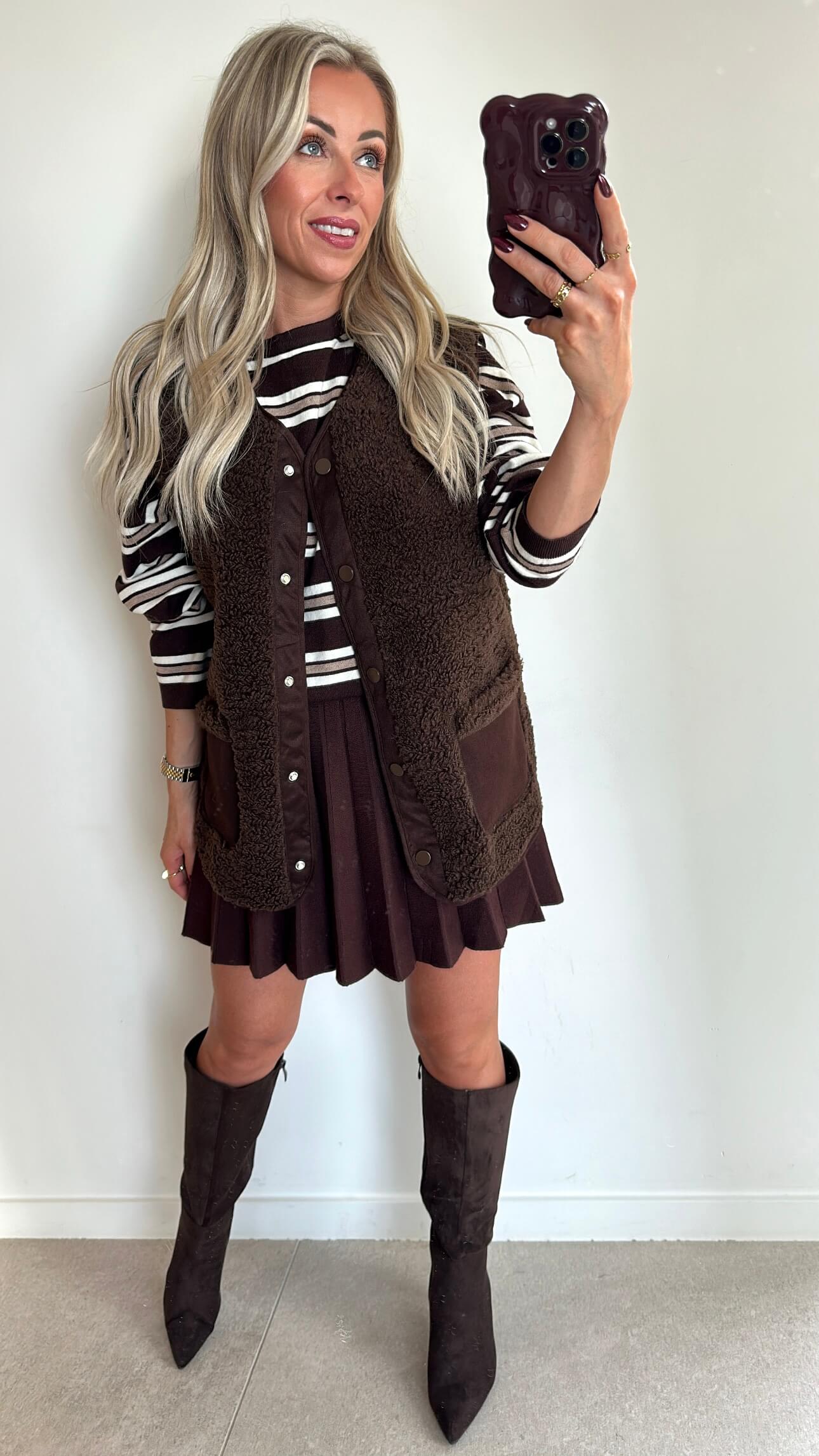 TEDDIE Gilet - choco brown