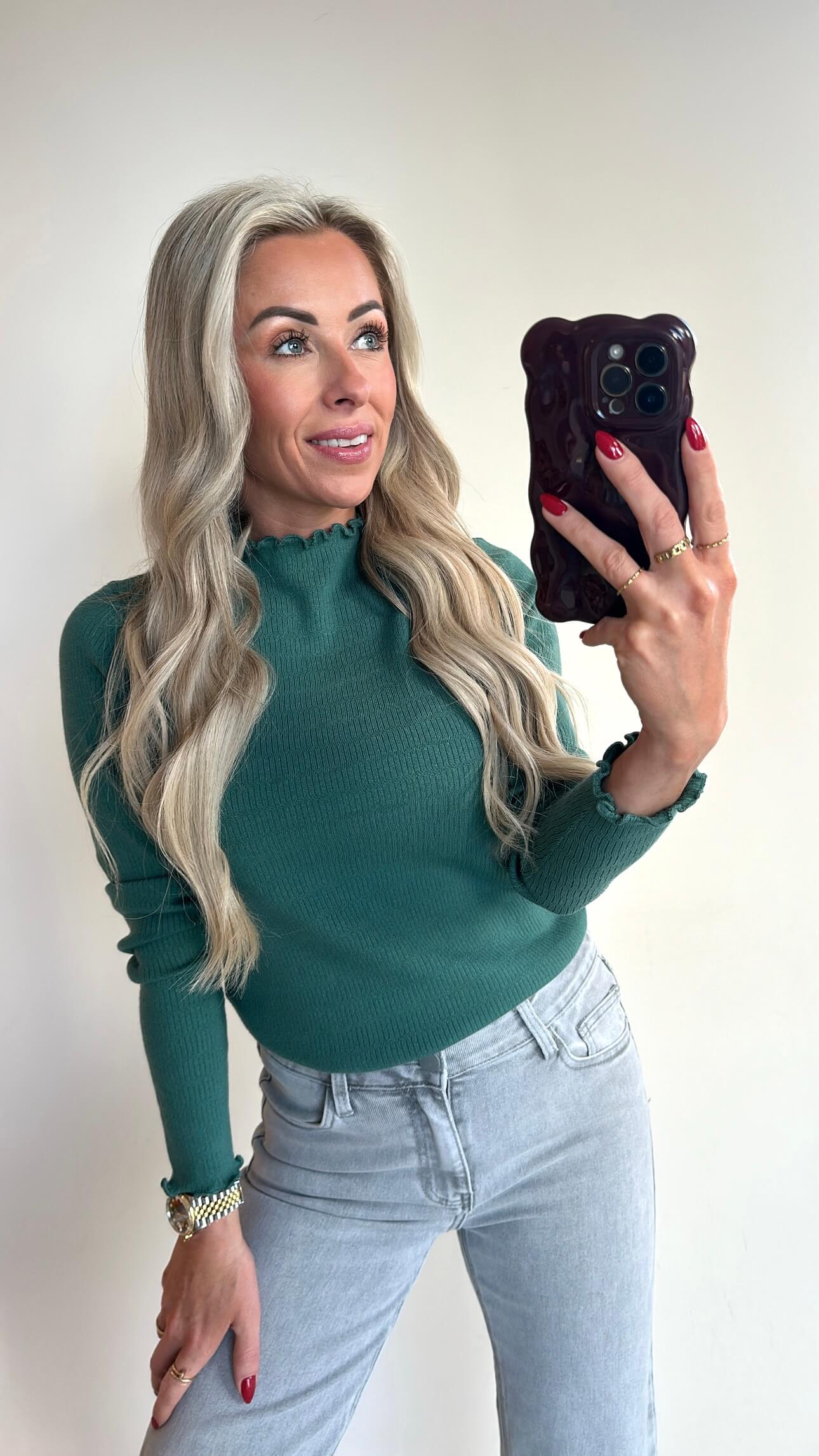 LILLIE Top - dark turquoise