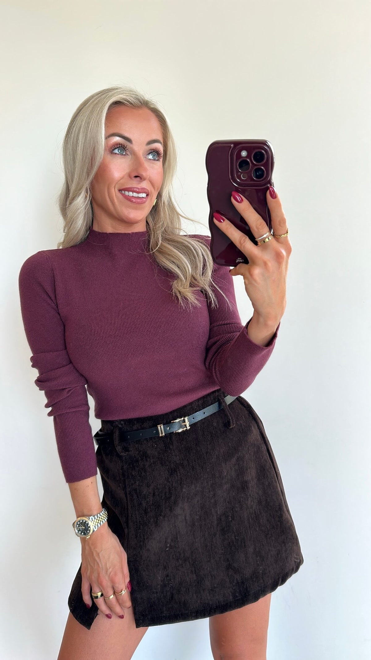 TULSIE Top - washed burgundy