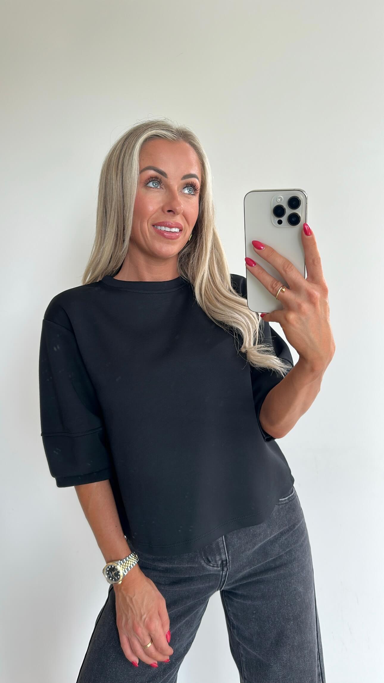 SANDIE Sweat Top - black