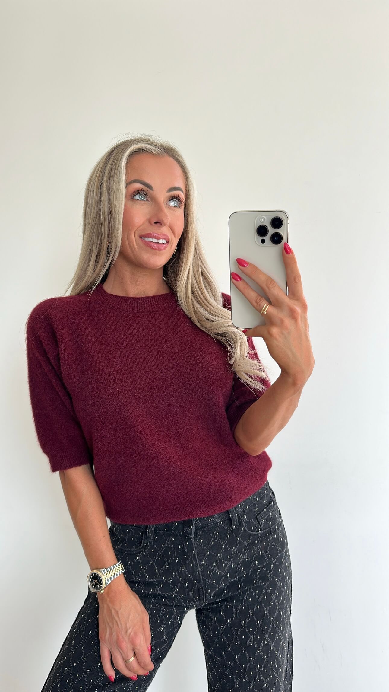 PAULINE Pull - burgundy