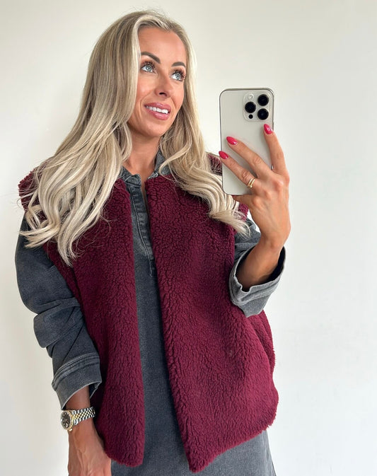 WINNIE Gilet - burgundy