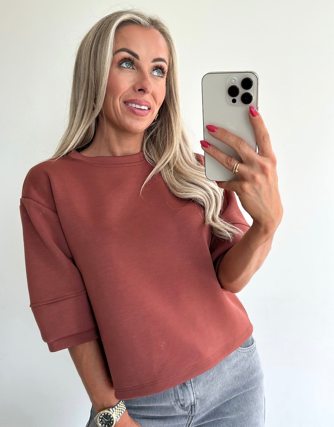 SANDIE Sweat Top - terracotta