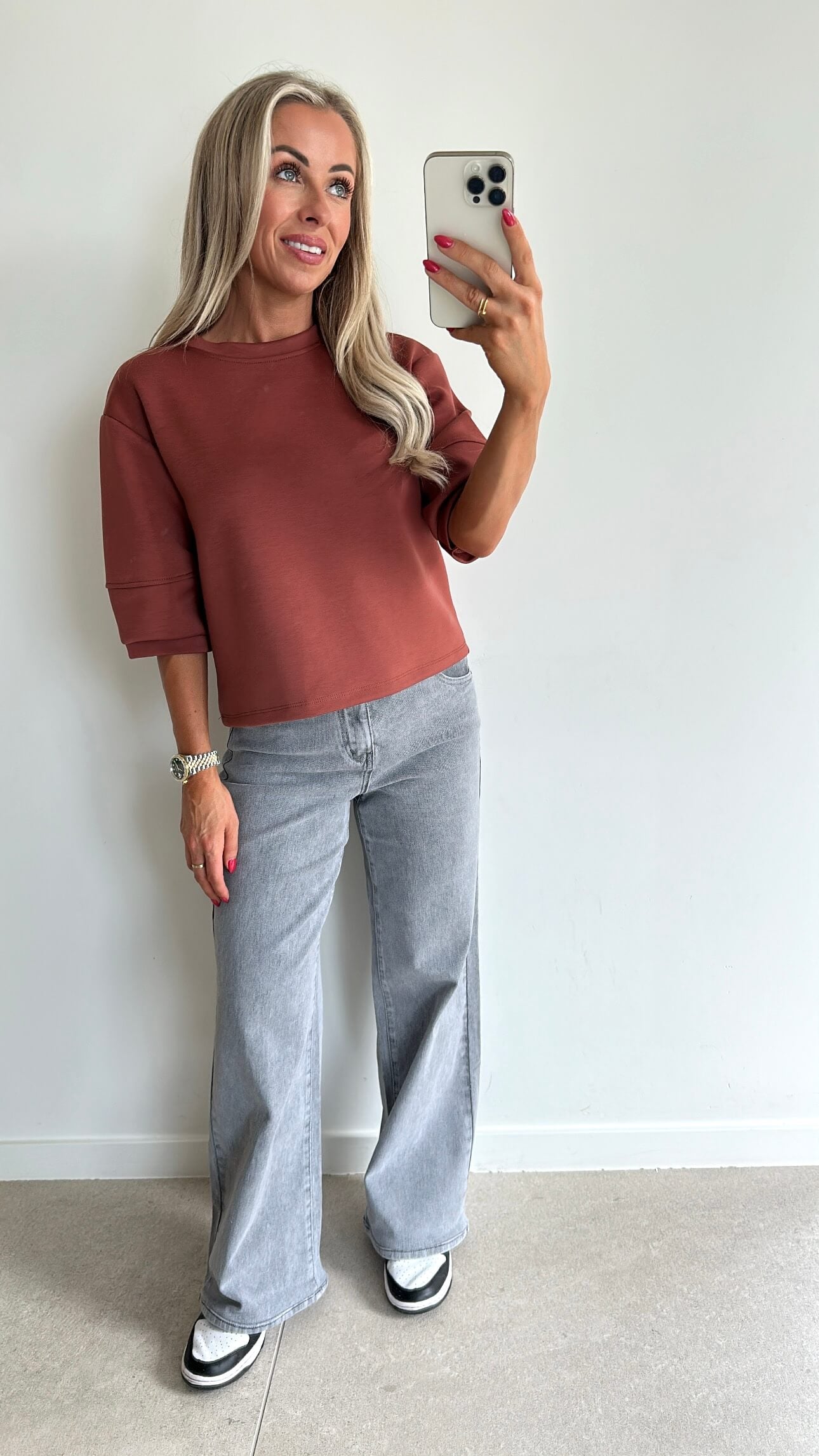 SANDIE Sweat Top - terracotta