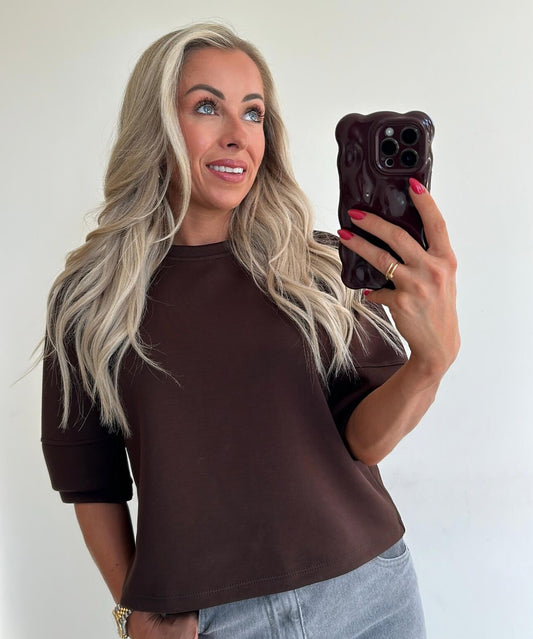 SANDIE Sweat Top - brown