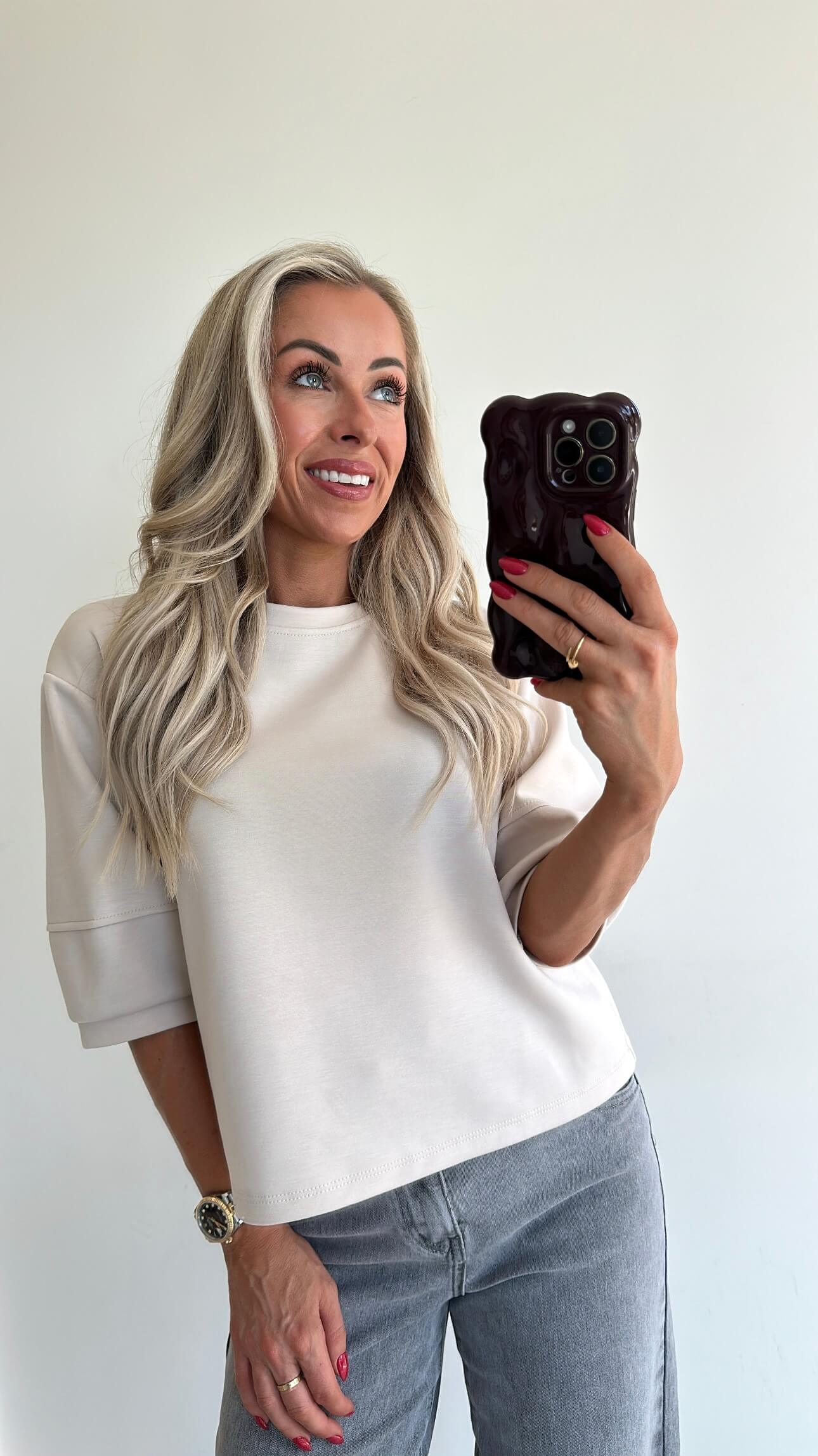 SANDIE Sweat Top - ecru