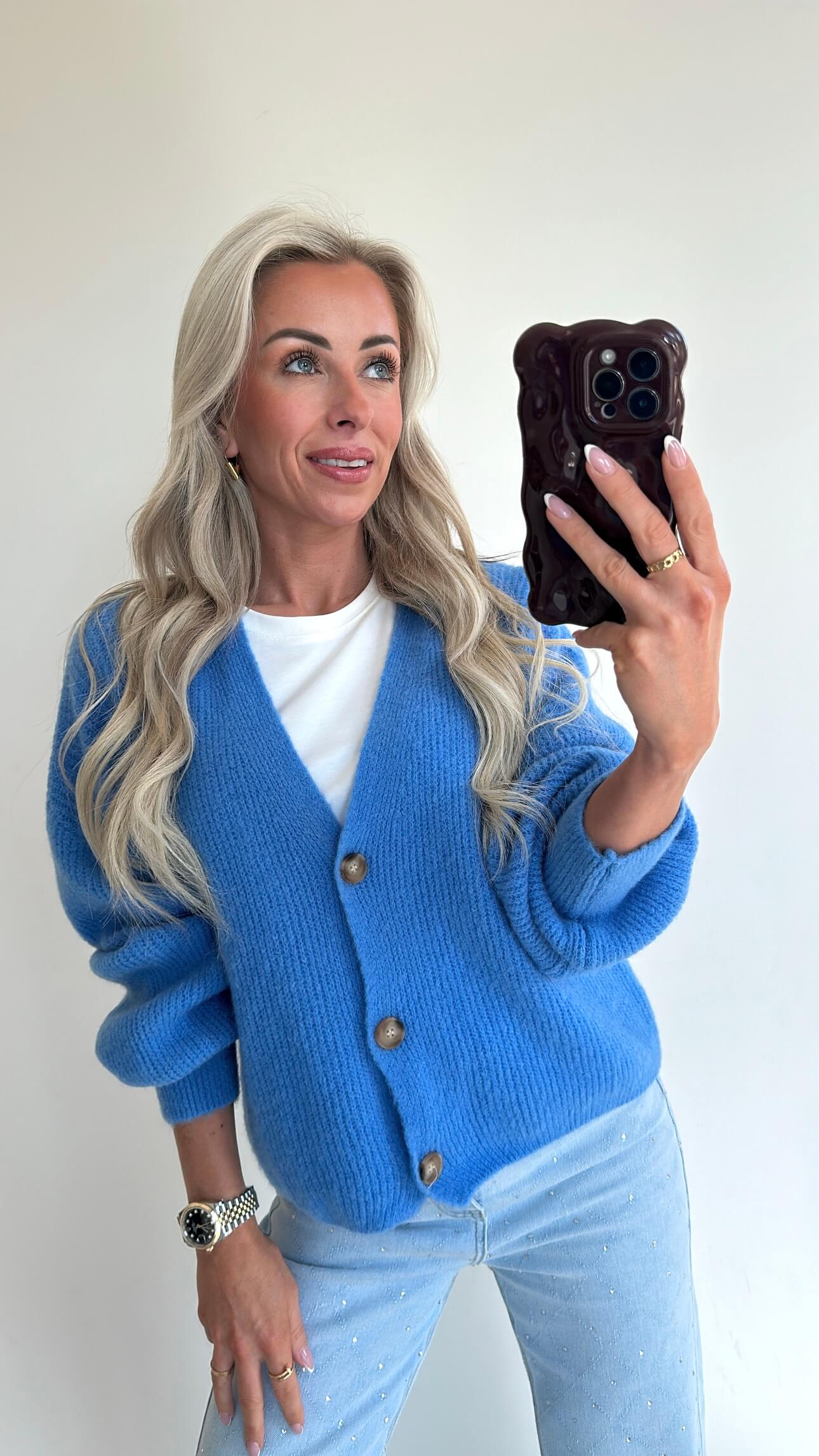 CAMILLE Cardigan - perfect blue