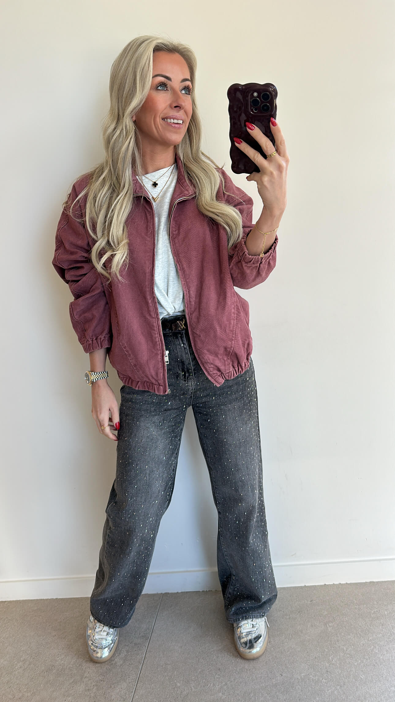 JACKIE Jacket - washed burgundy