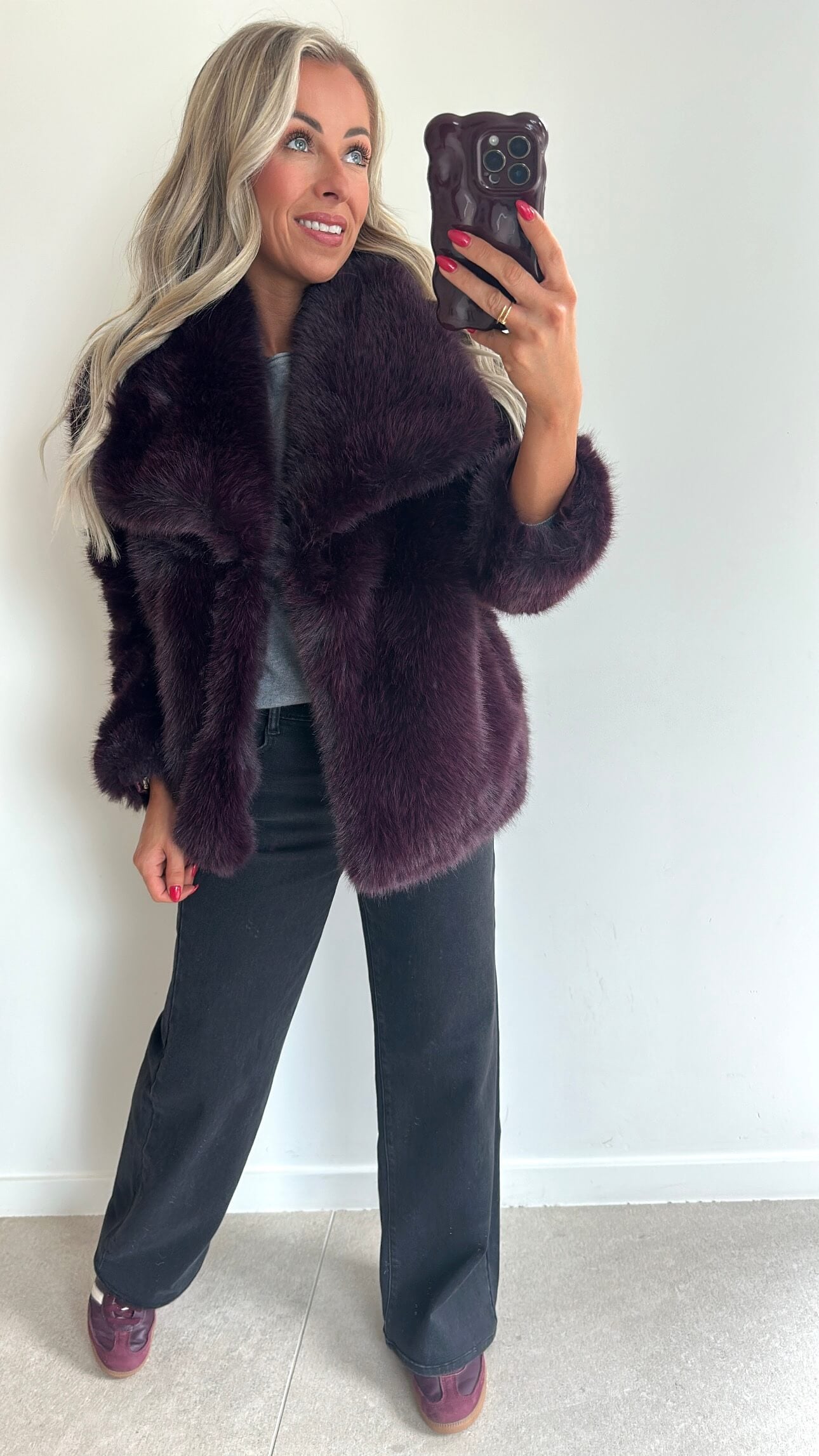 CAMILLA Coat - aubergine burgundy