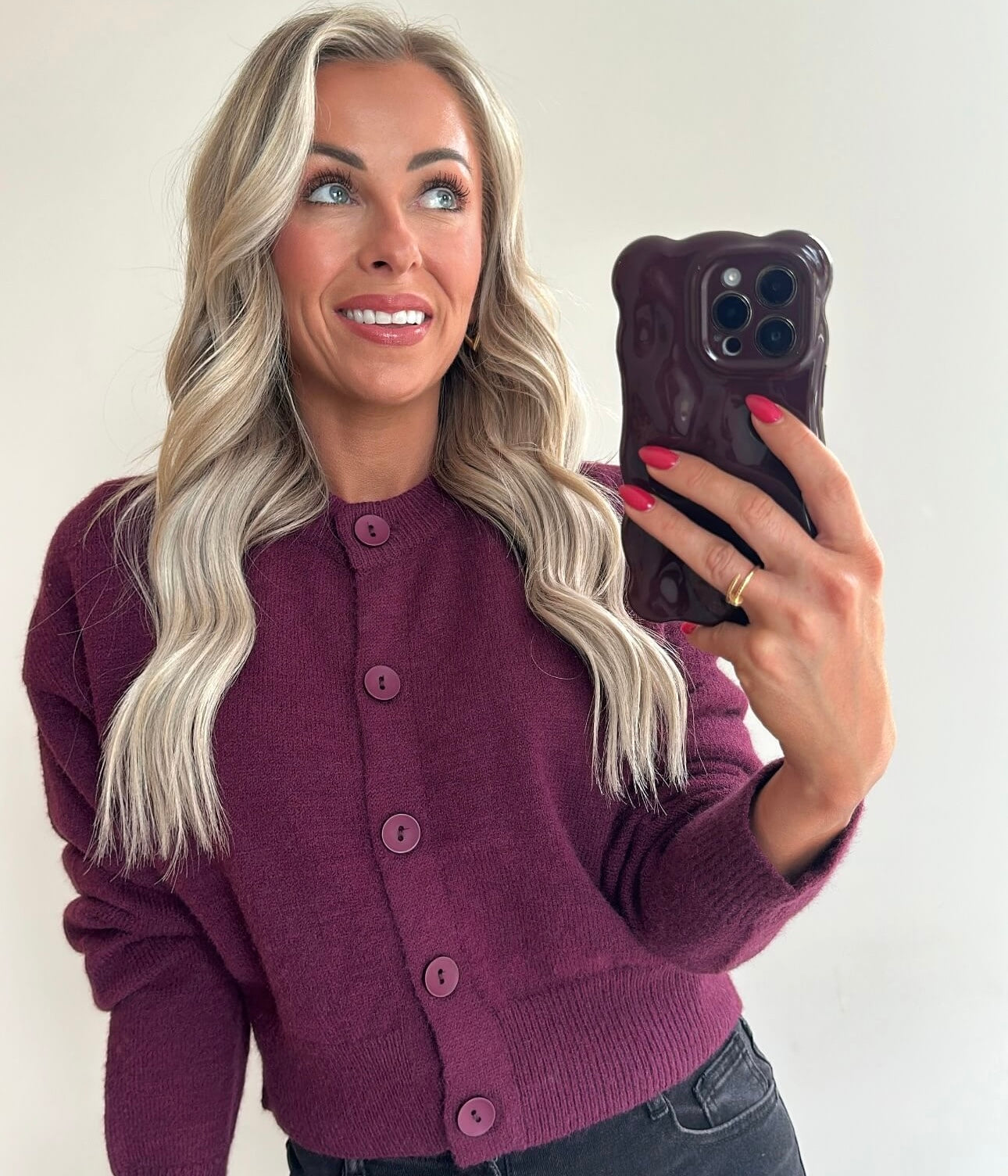 CALLIE Cardigan - burgundy