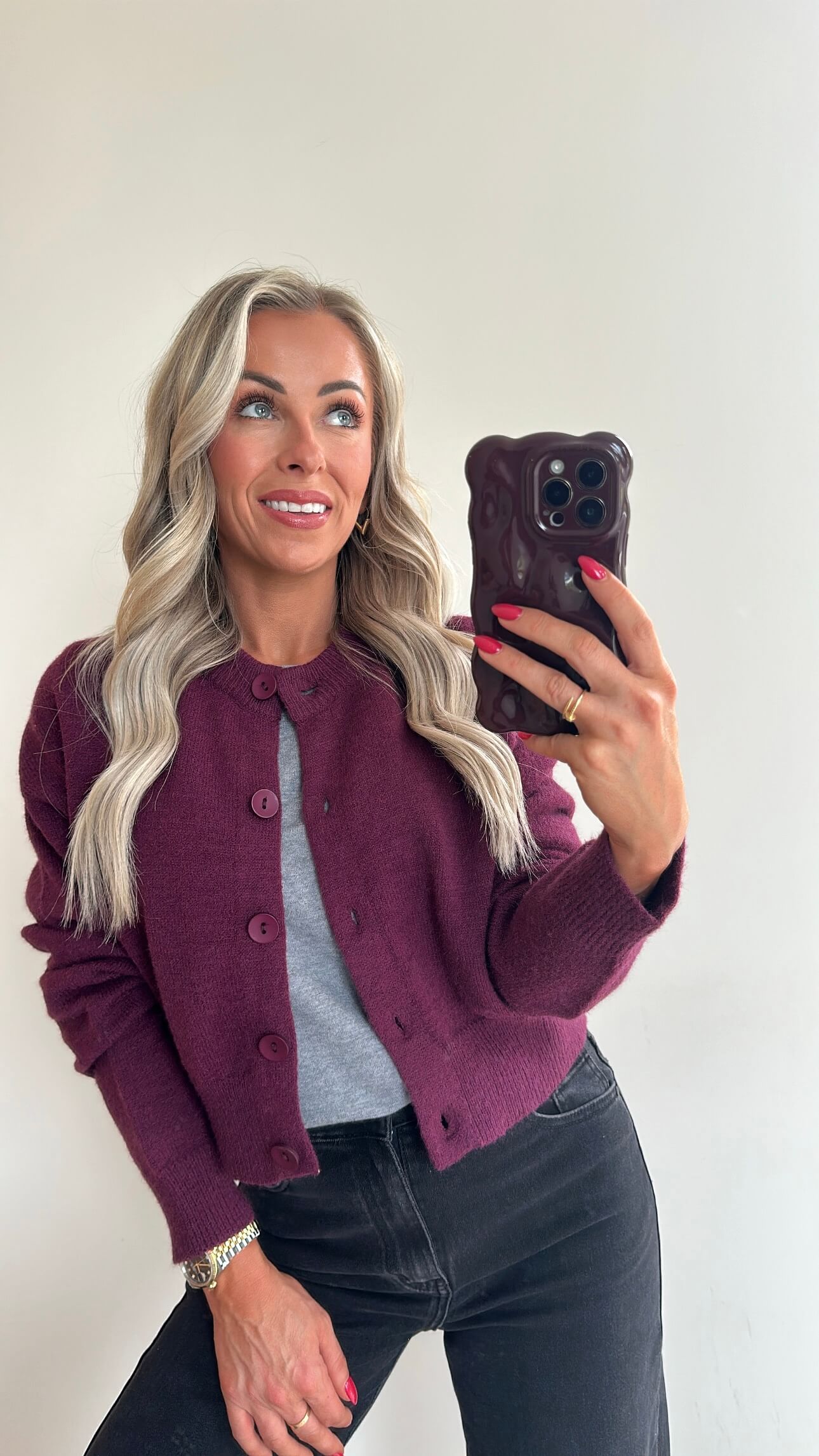 CALLIE Cardigan - burgundy
