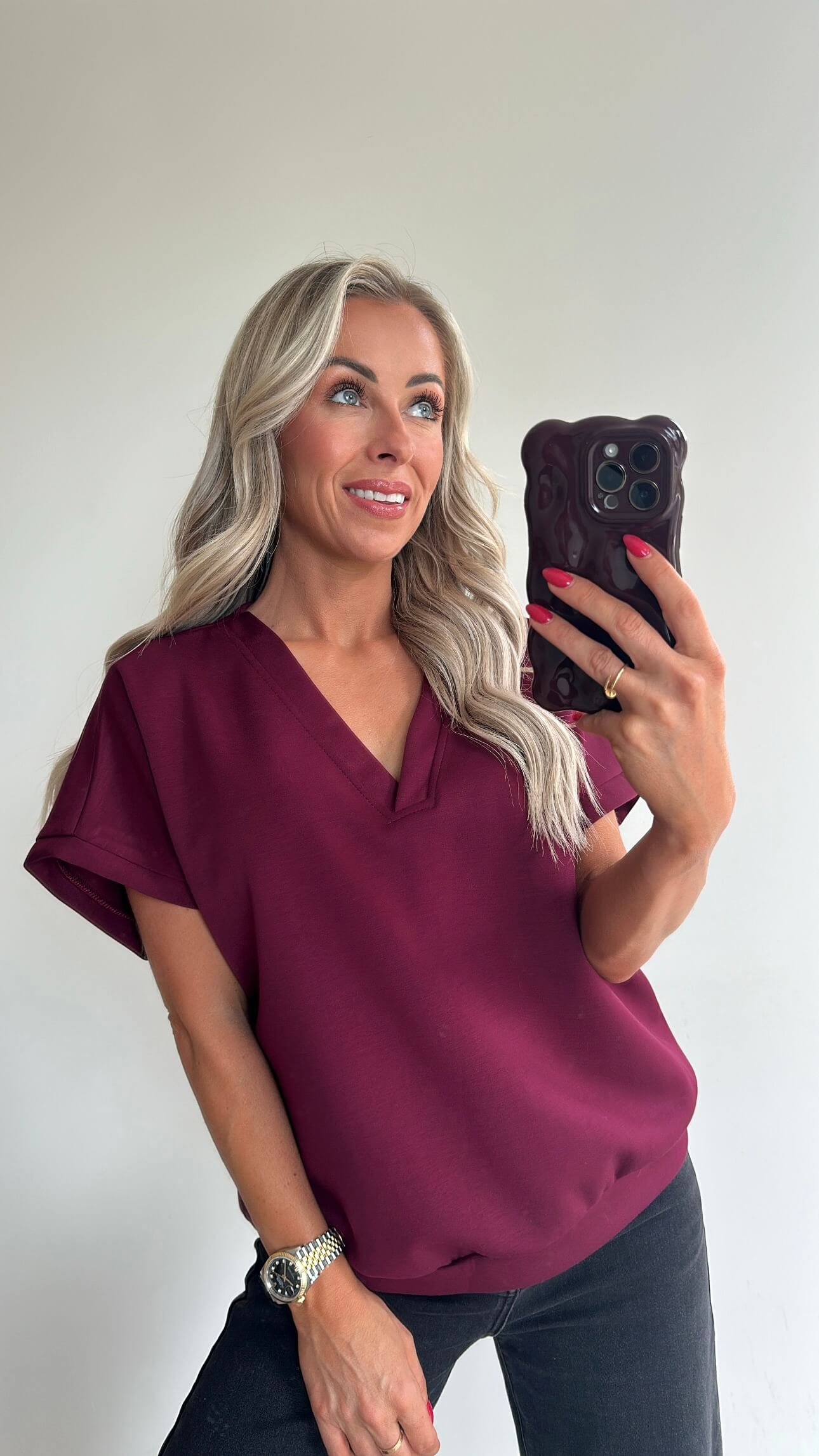 VIV Sweat Top - burgundy