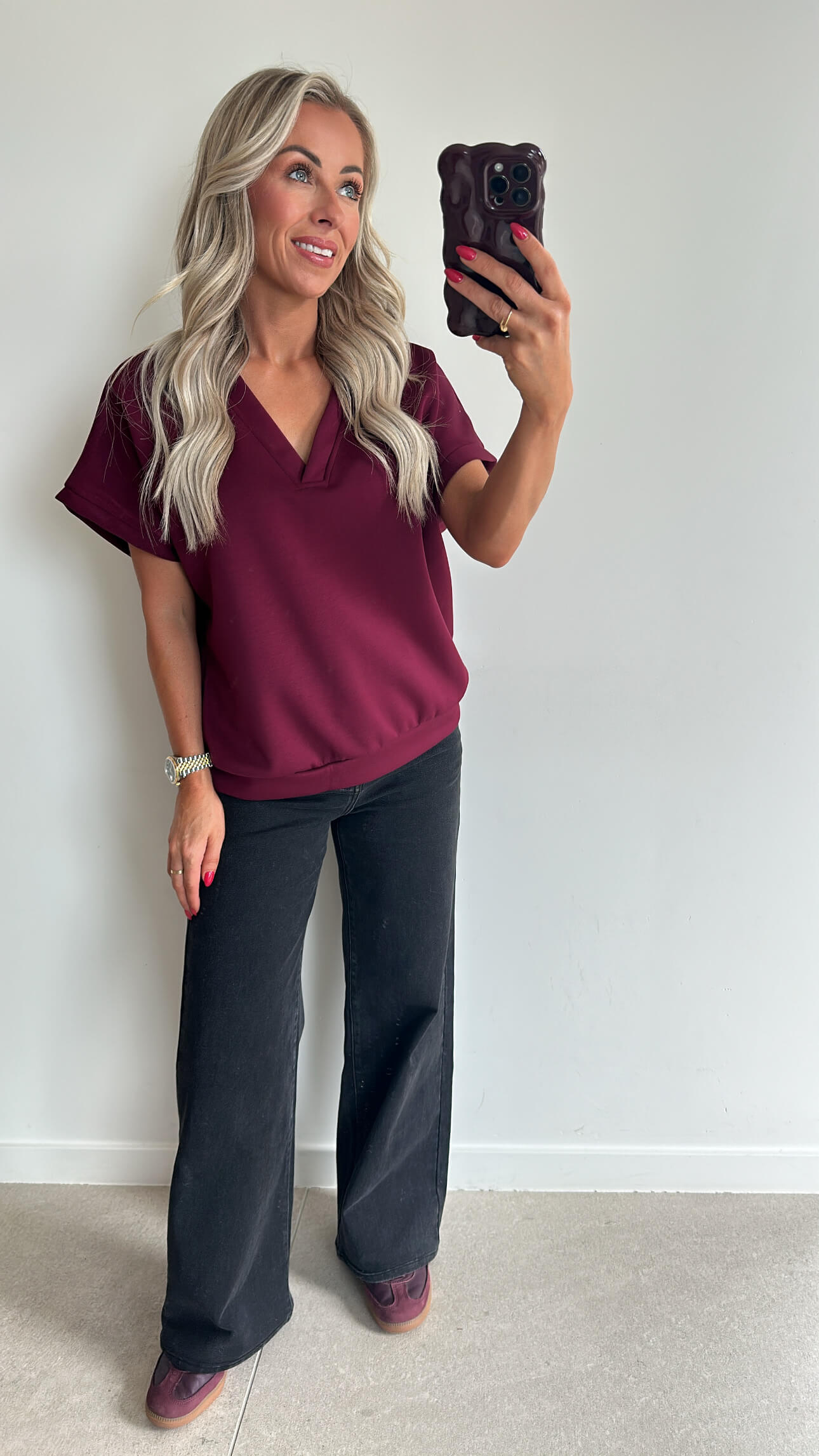 VIV Sweat Top - burgundy