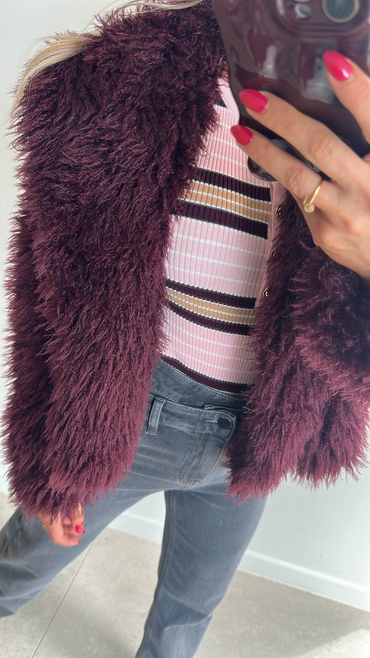 CELINE Coat - burgundy