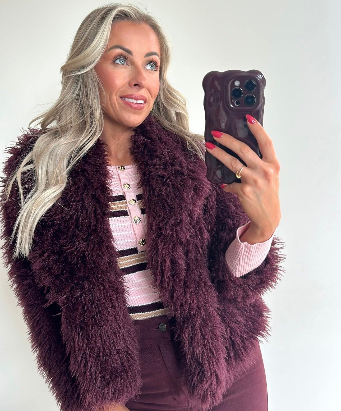 CELINE Coat - burgundy