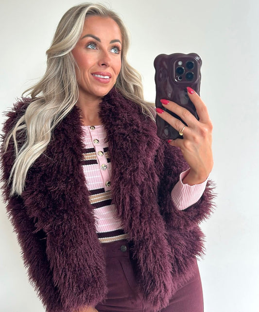 CELINE Coat - burgundy