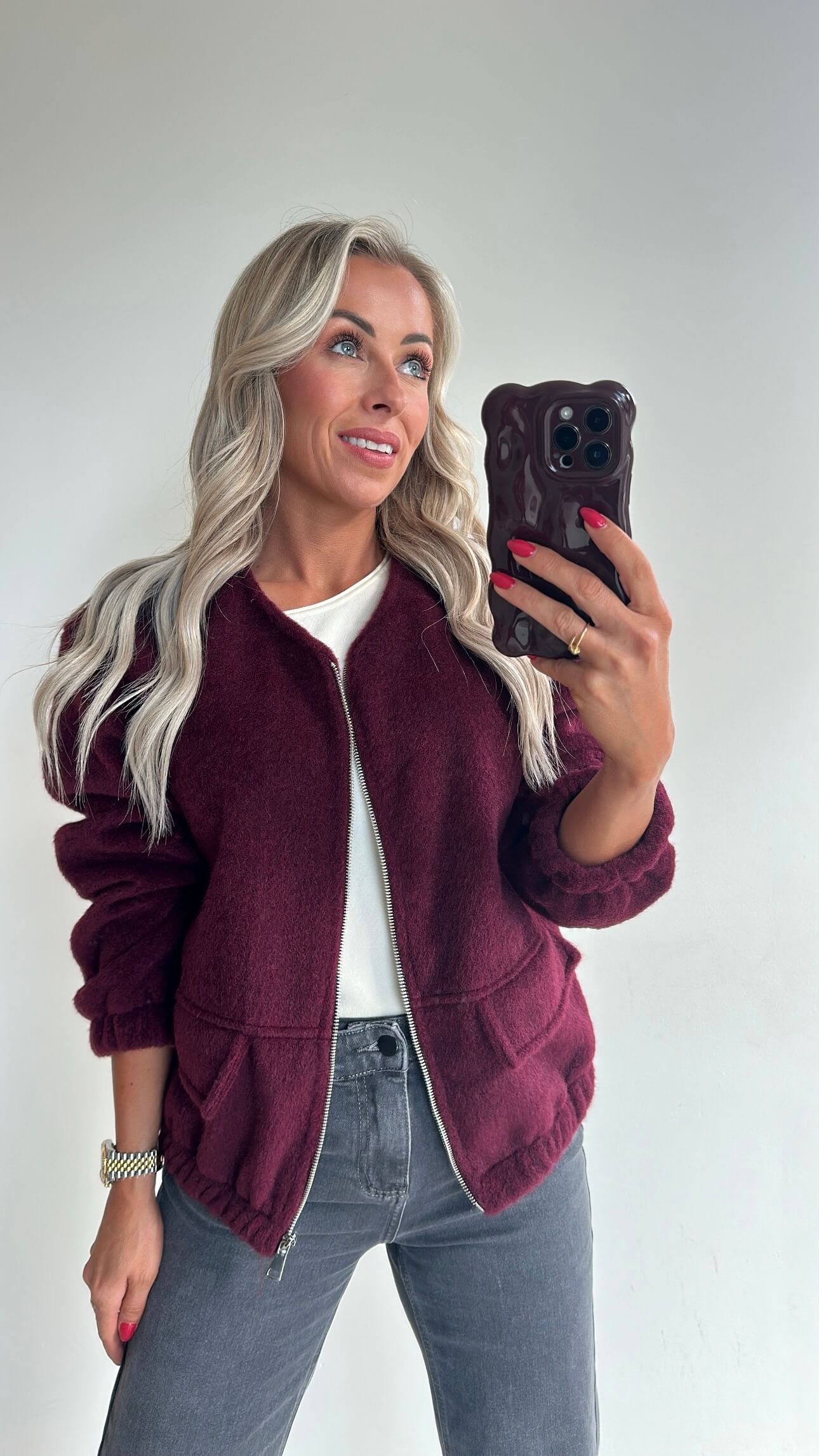 BONNIE Bomber - burgundy