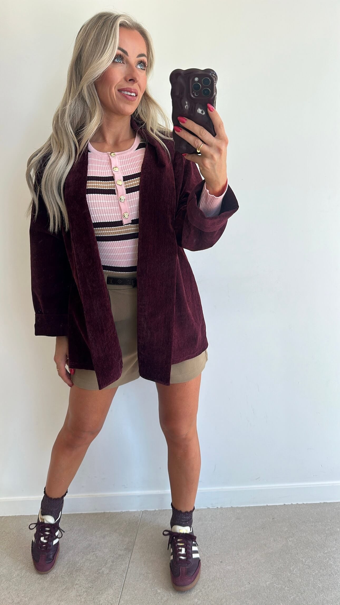 BLAKE Blazer - velours burgundy