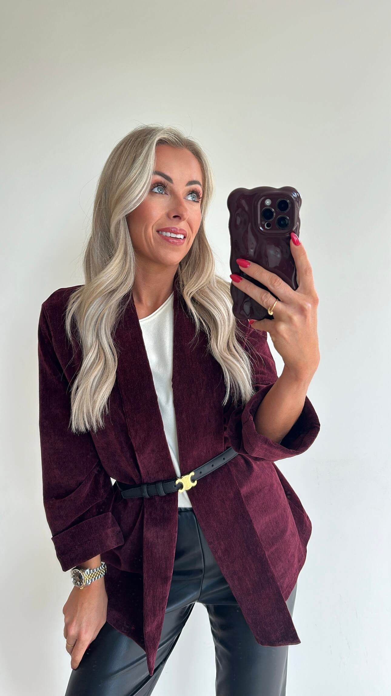 BLAKE Blazer - velours burgundy