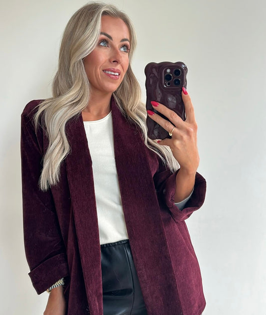 BLAKE Blazer - velours burgundy