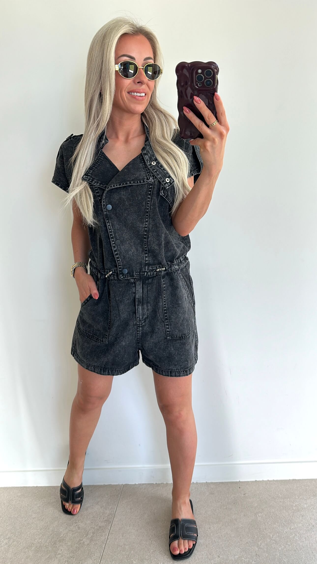 PIXIE Playsuit - washed black