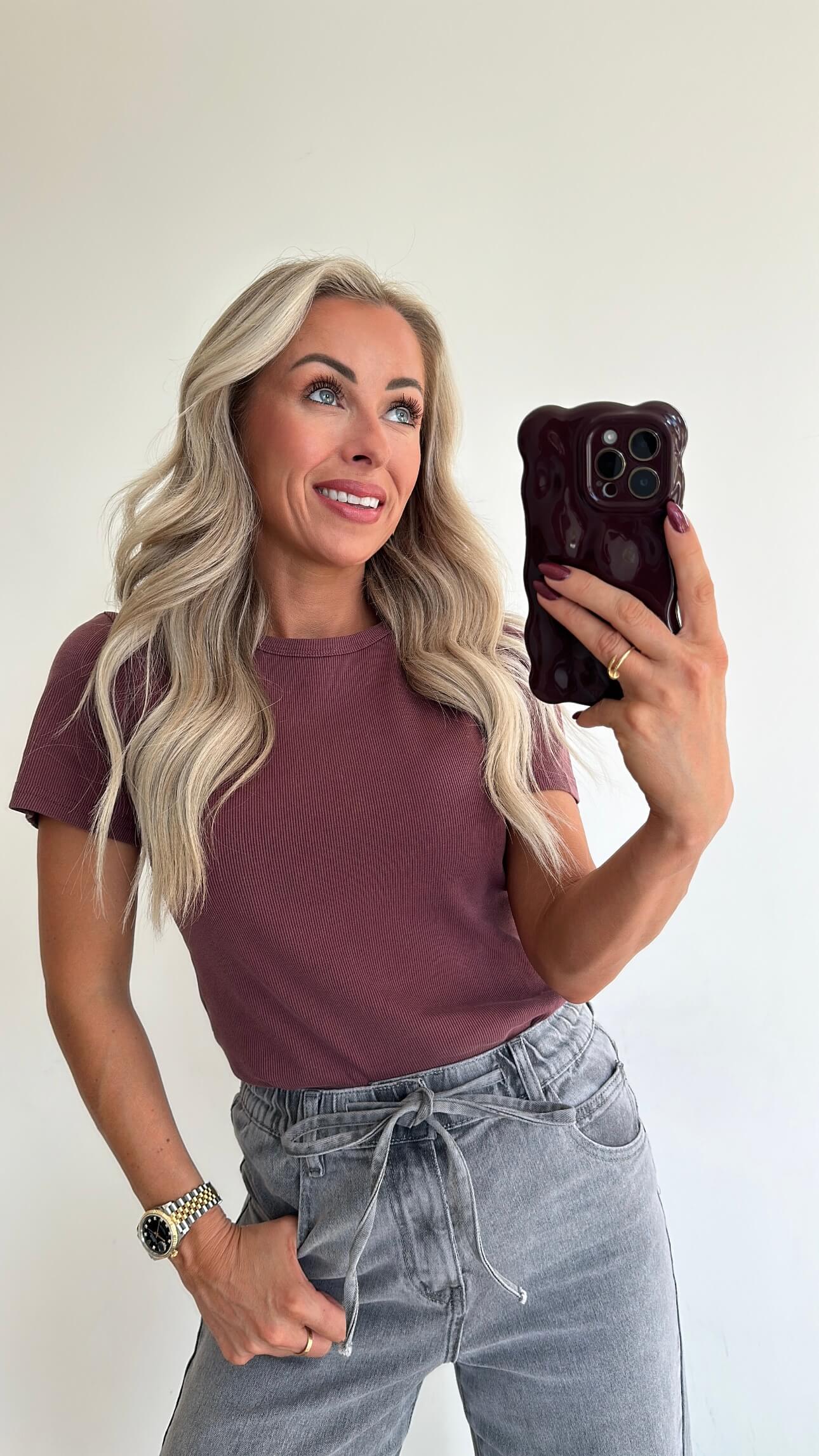 TRUDIE T-shirt - washed burgundy