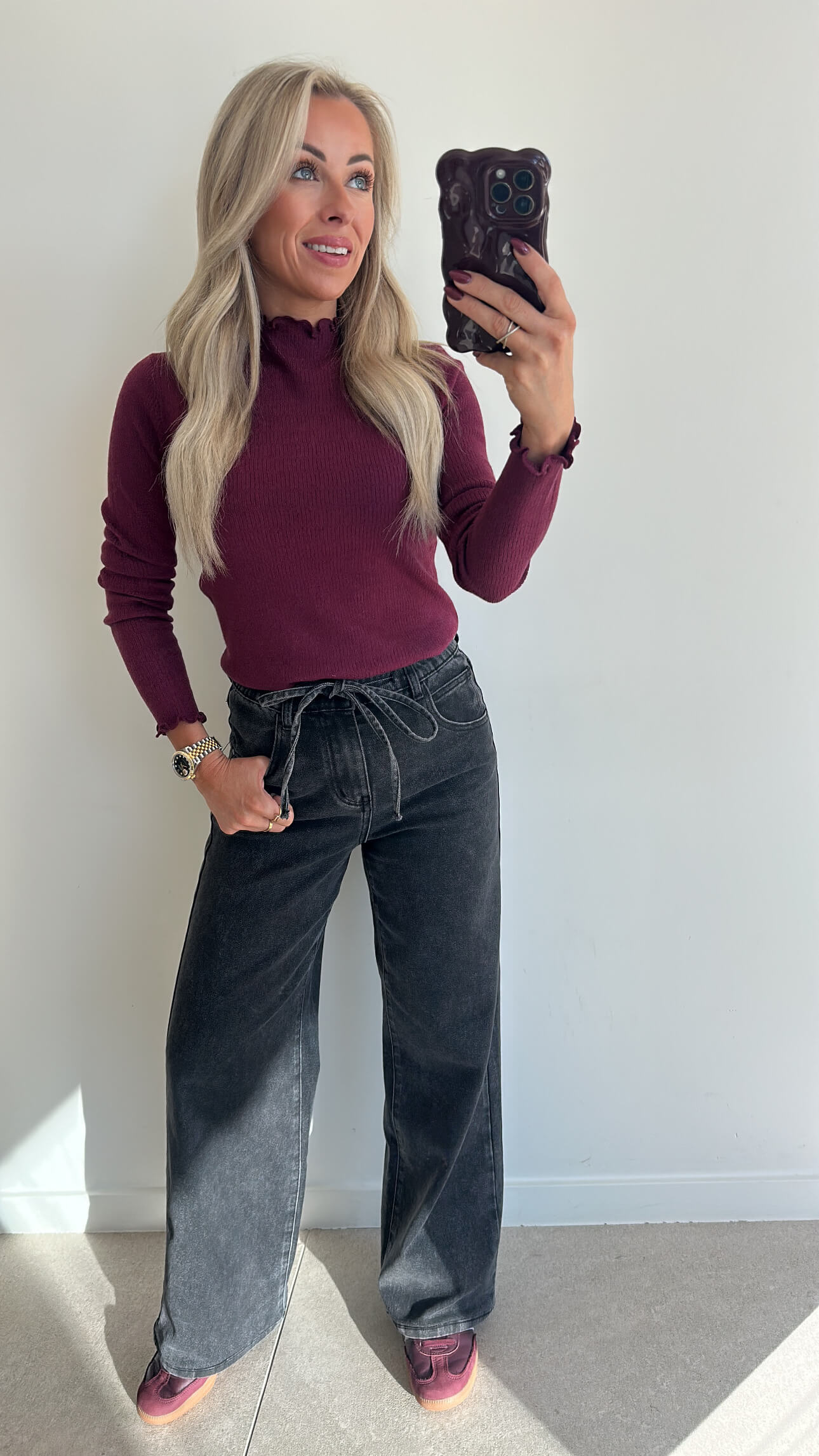 LILLIE Top - violet burgundy