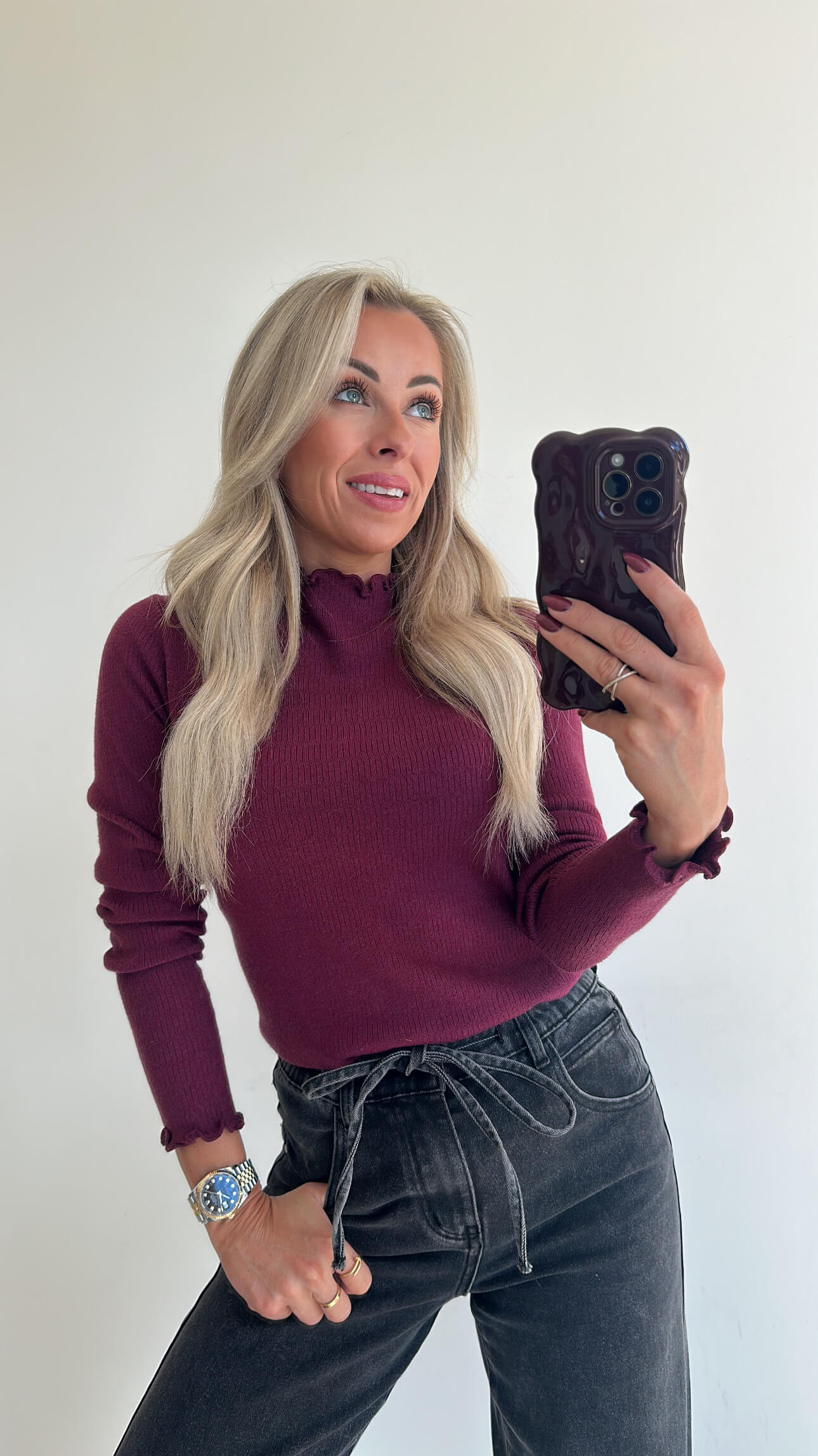 LILLIE Top - violet burgundy