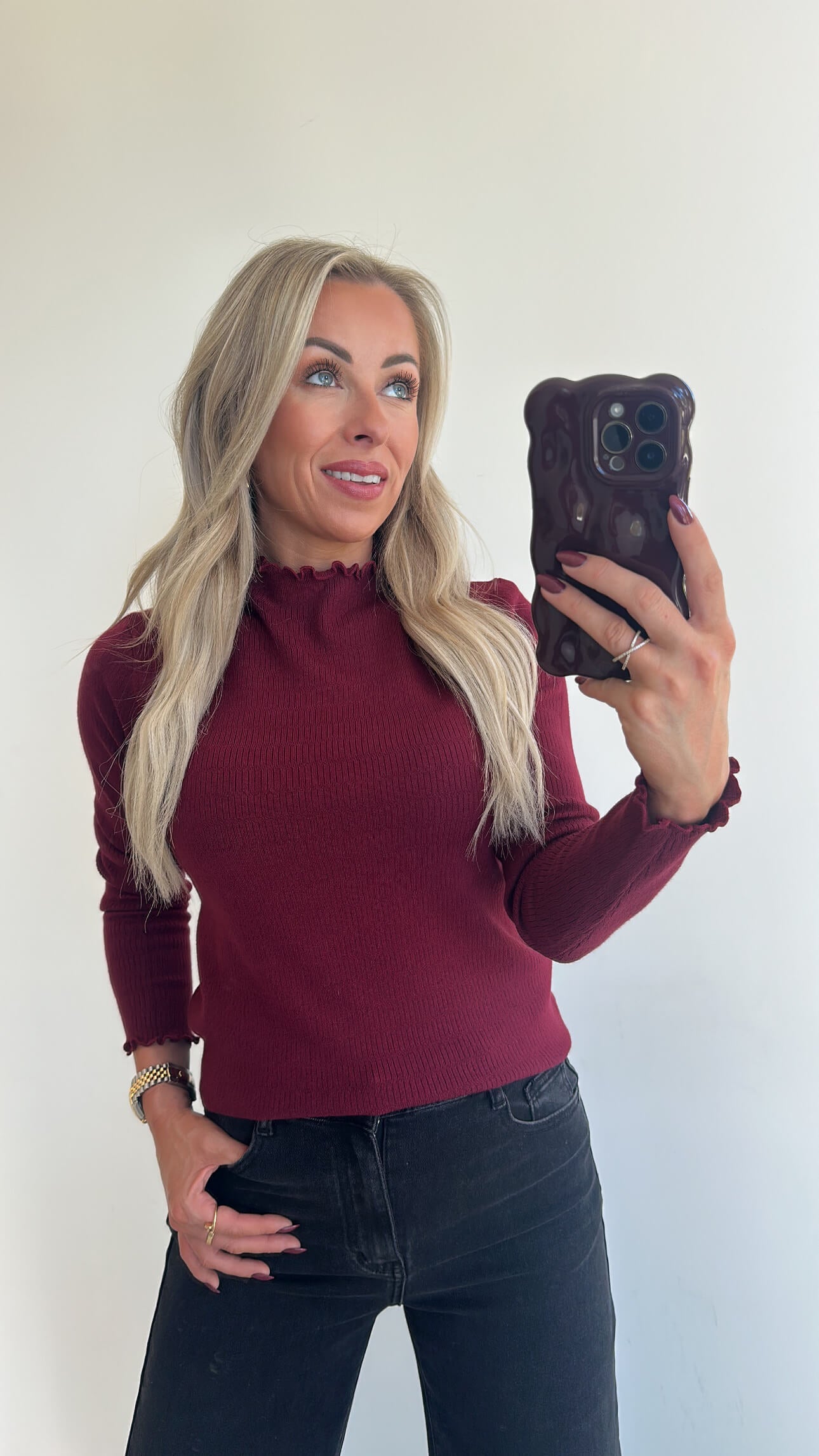 LILLIE Top - bordeaux