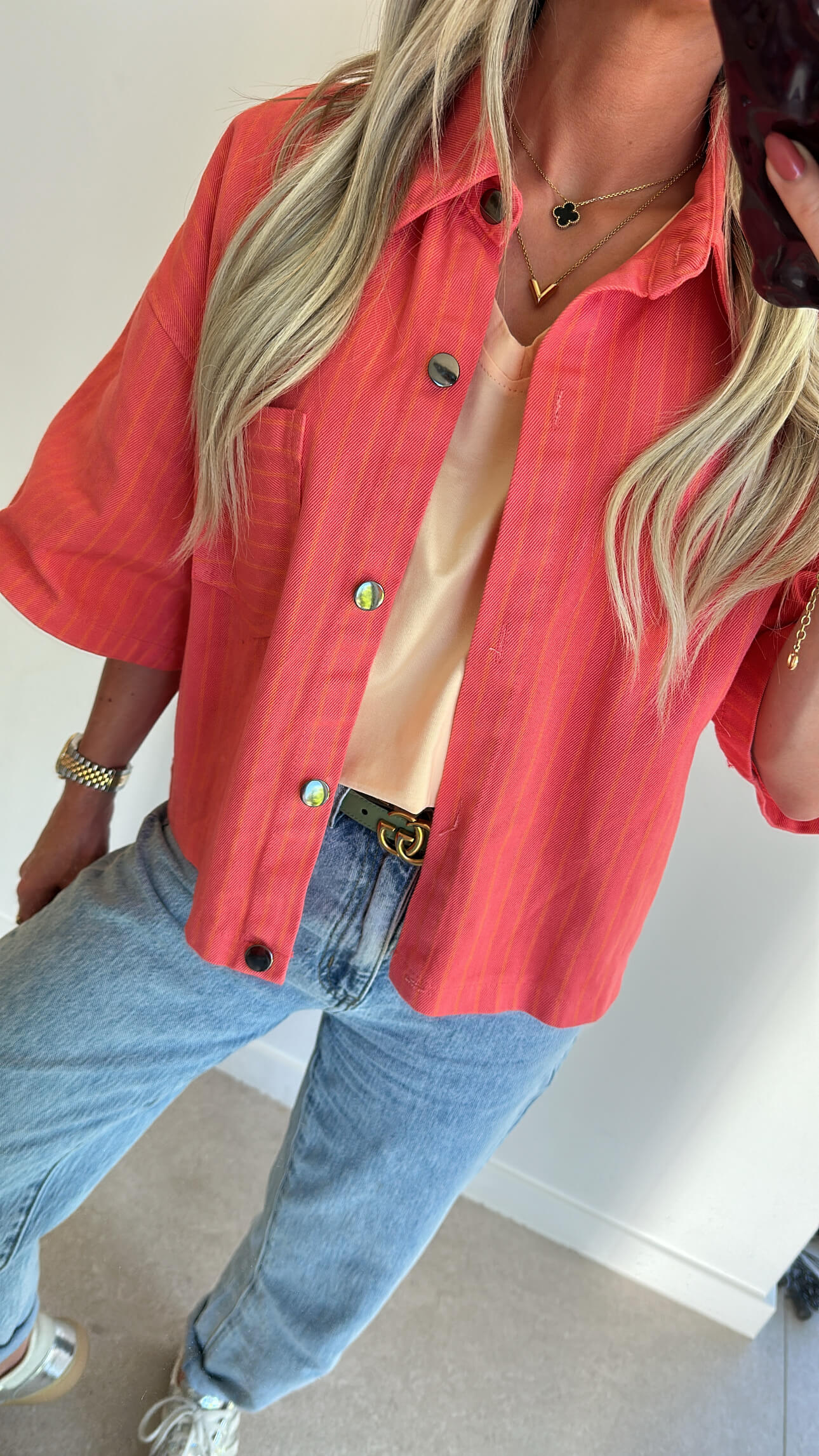 JUNIE Jacket - coral/fluo orange