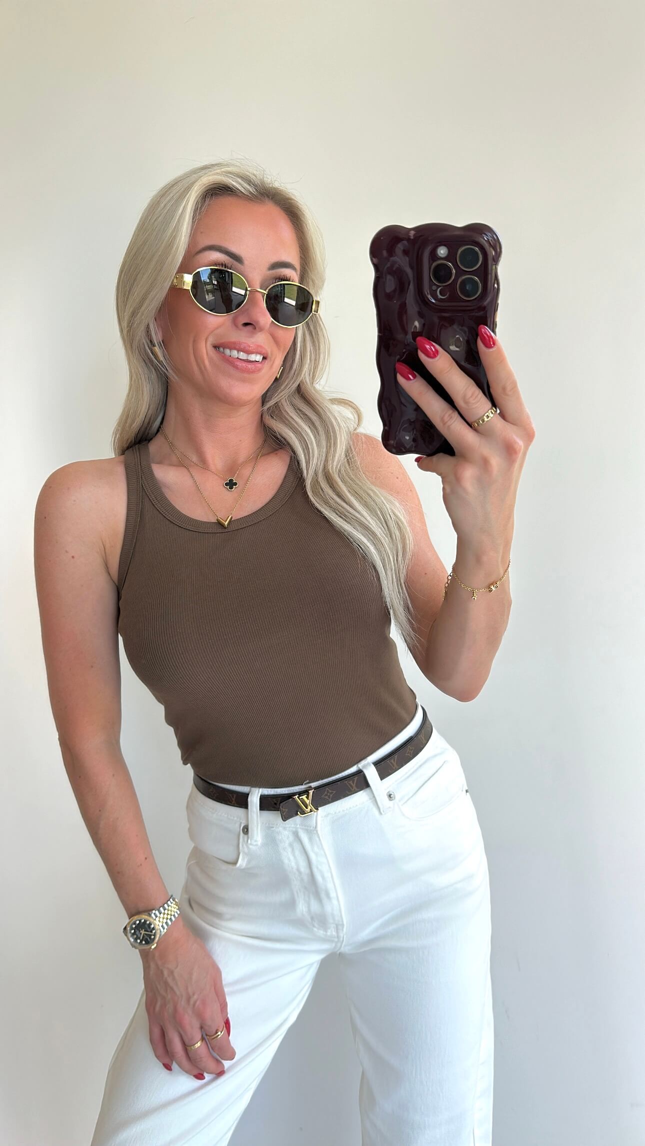 TORI Top - khaki/brown