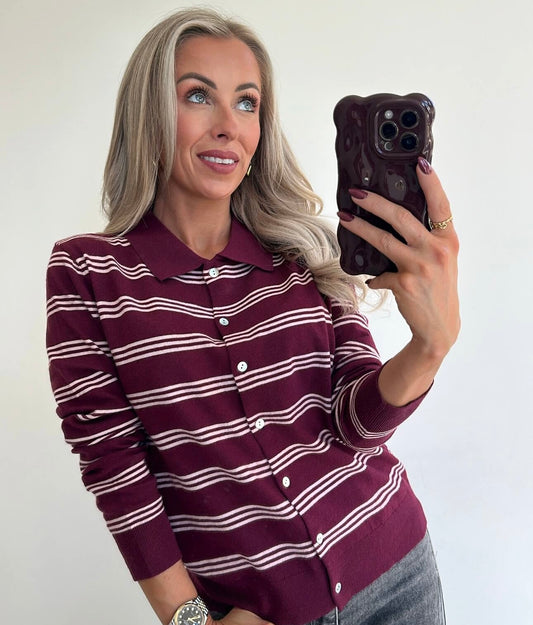 PARKER Polo - burgundy/pink