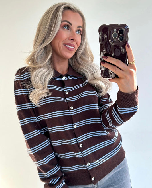 PARKER Polo - brown/blue