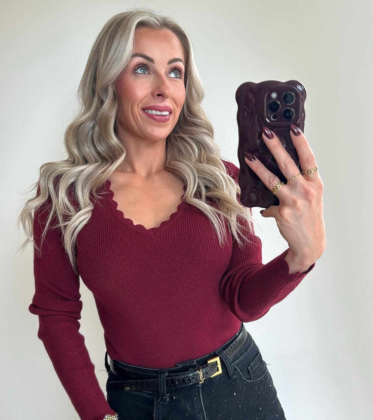 TILLIE Top - bordeaux