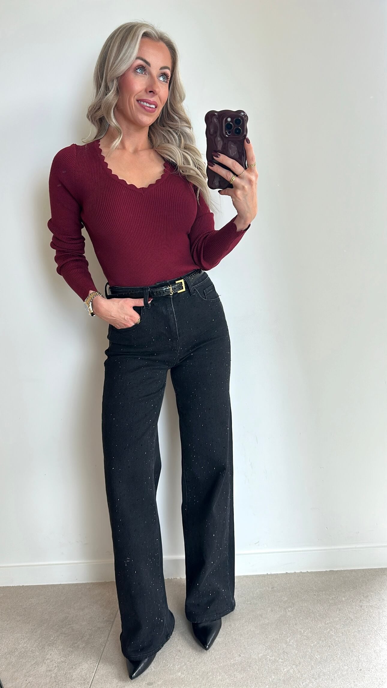 TILLIE Top - bordeaux