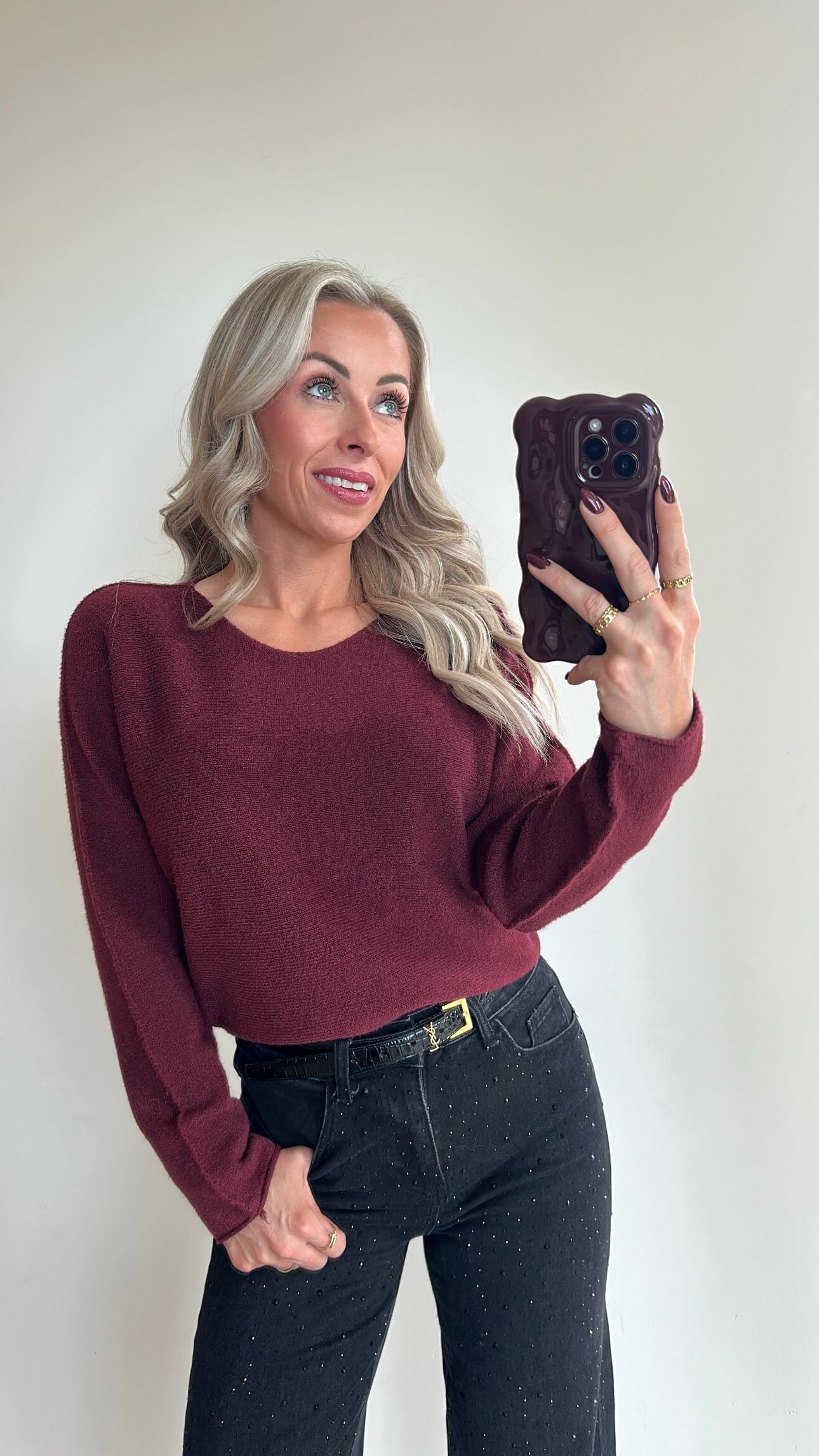 EMILIE Pull - bordeaux