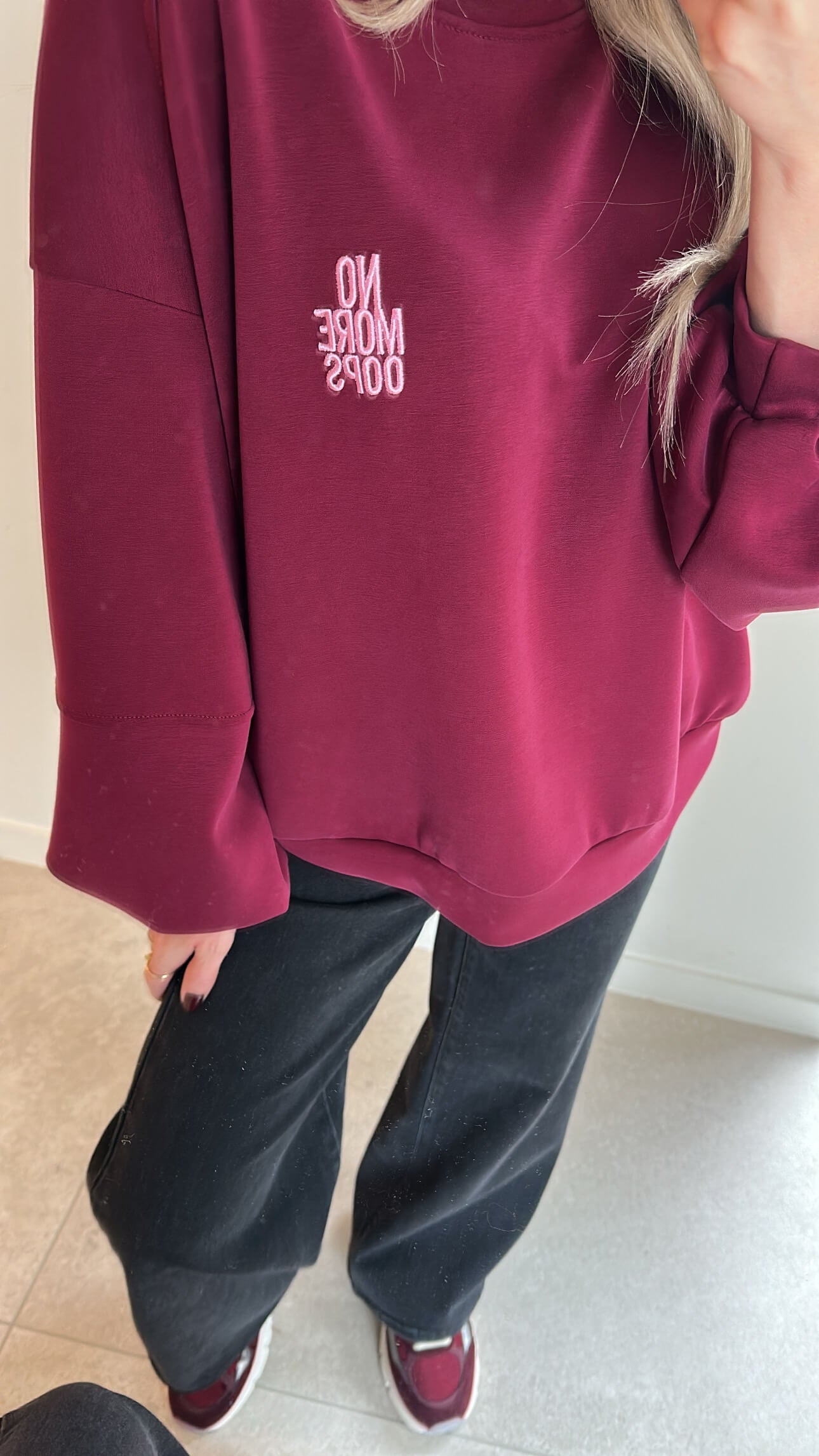 NO MORE OOPS Sweater - bordeaux
