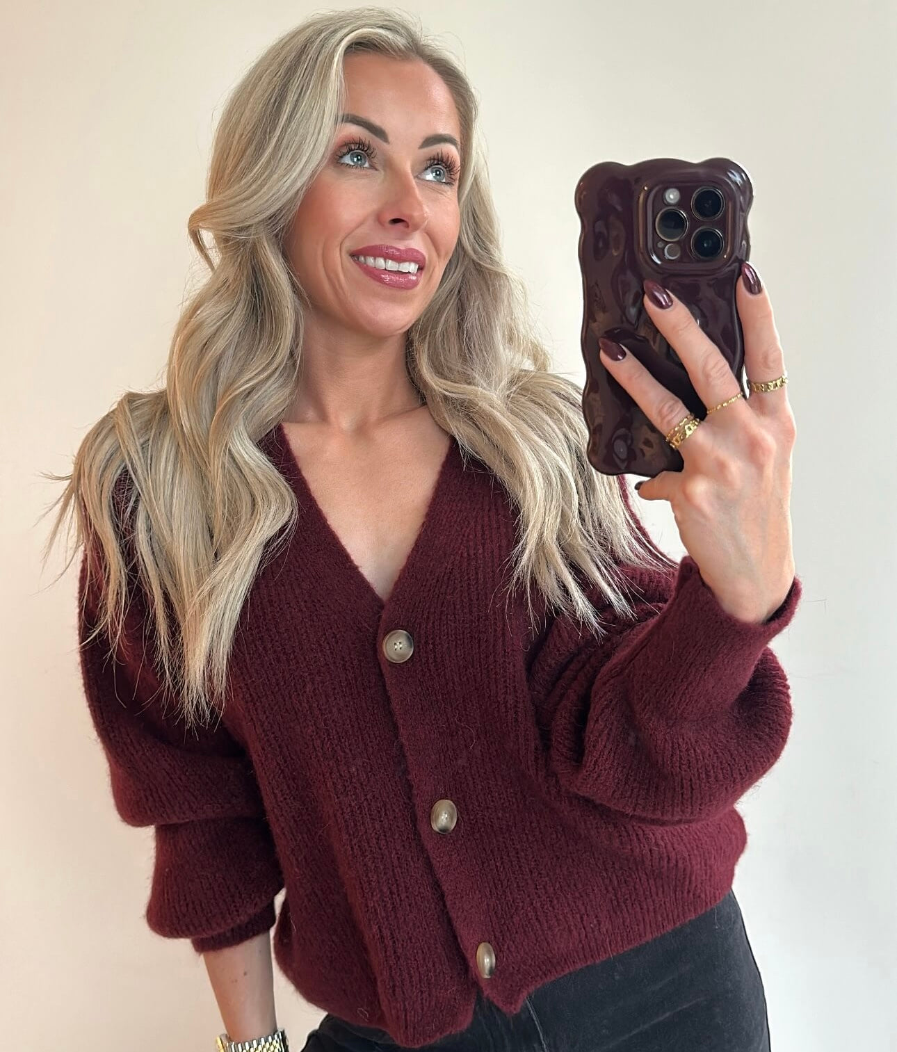 CAMILLE Cardigan - burgundy