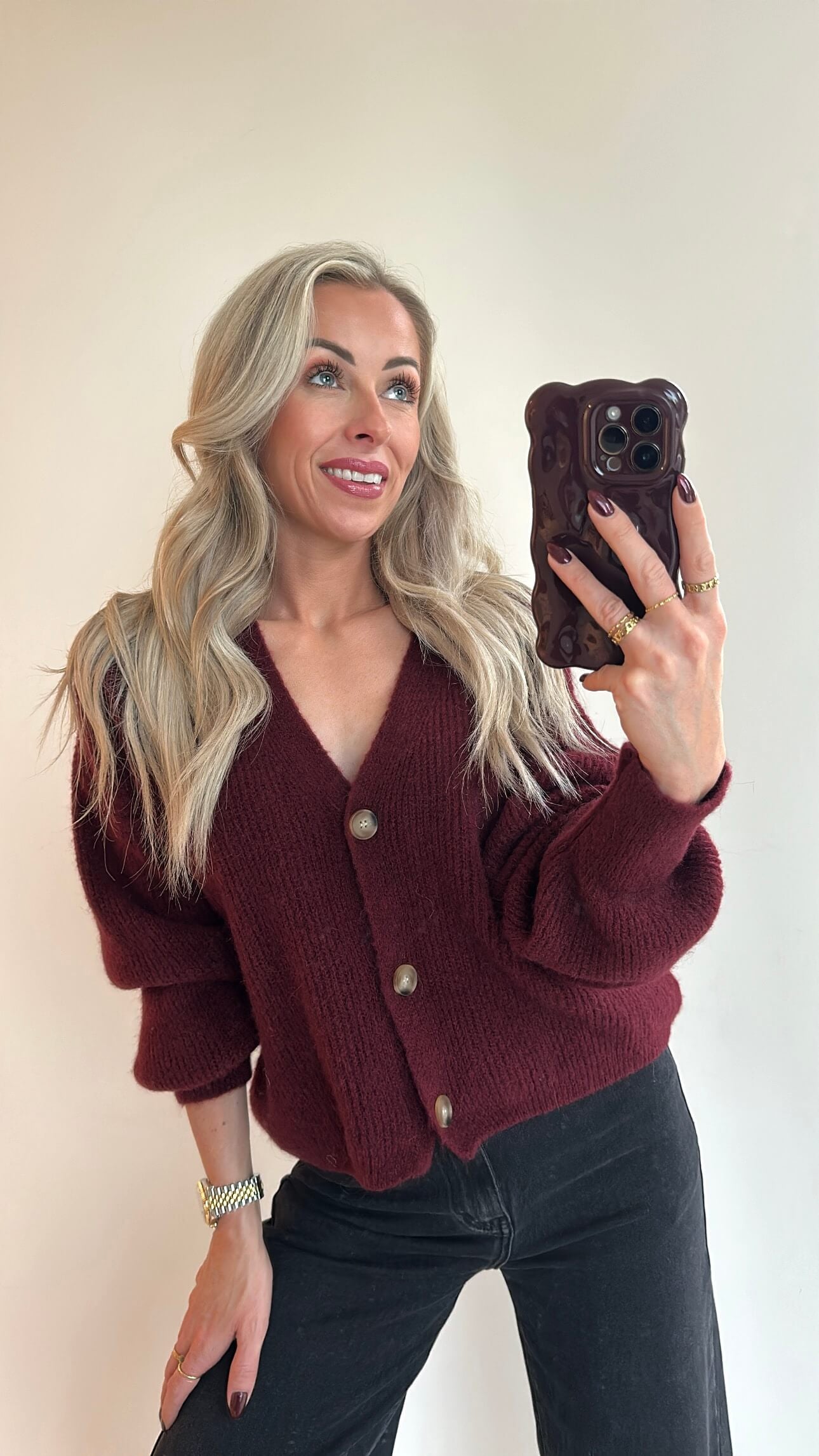 CAMILLE Cardigan - burgundy