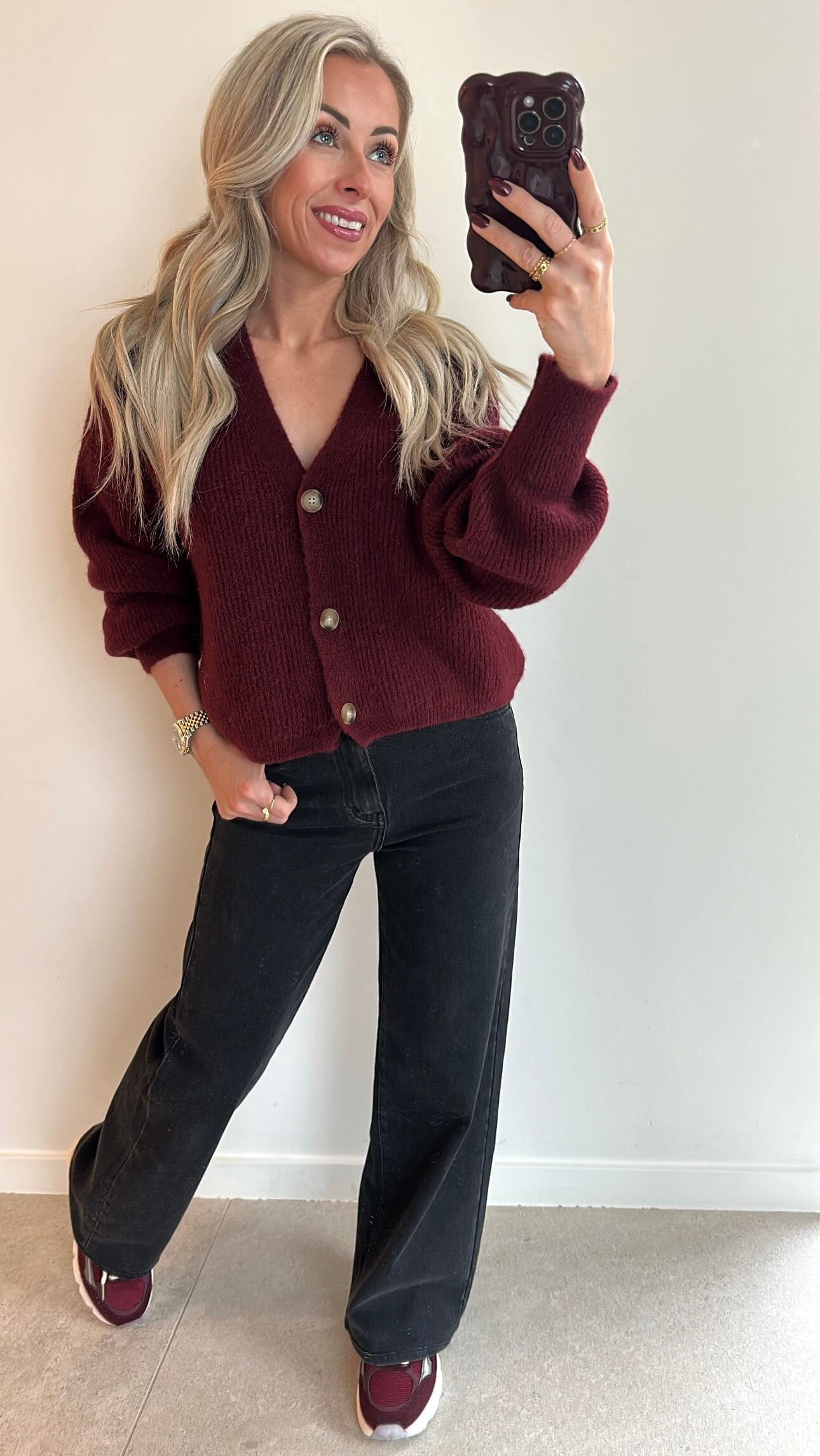CAMILLE Cardigan - burgundy