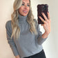 TIA Turtleneck Top - grey