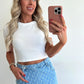 TAYLOR Crop T-shirt - white