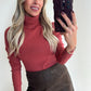 TIA Turtleneck Top - terracotta